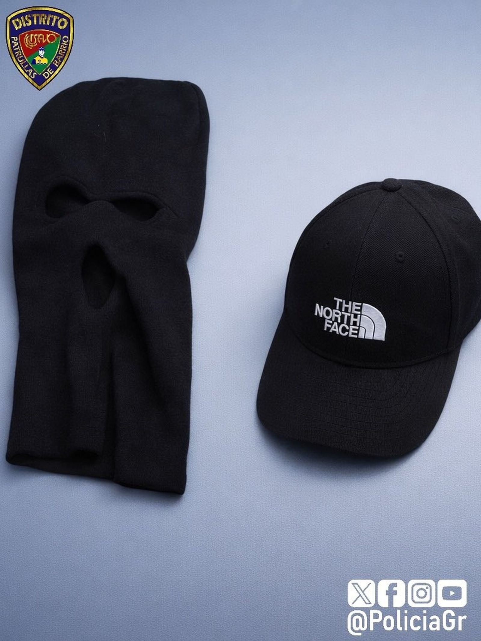 Pasamontañas y gorra que usó el ahora detenido.