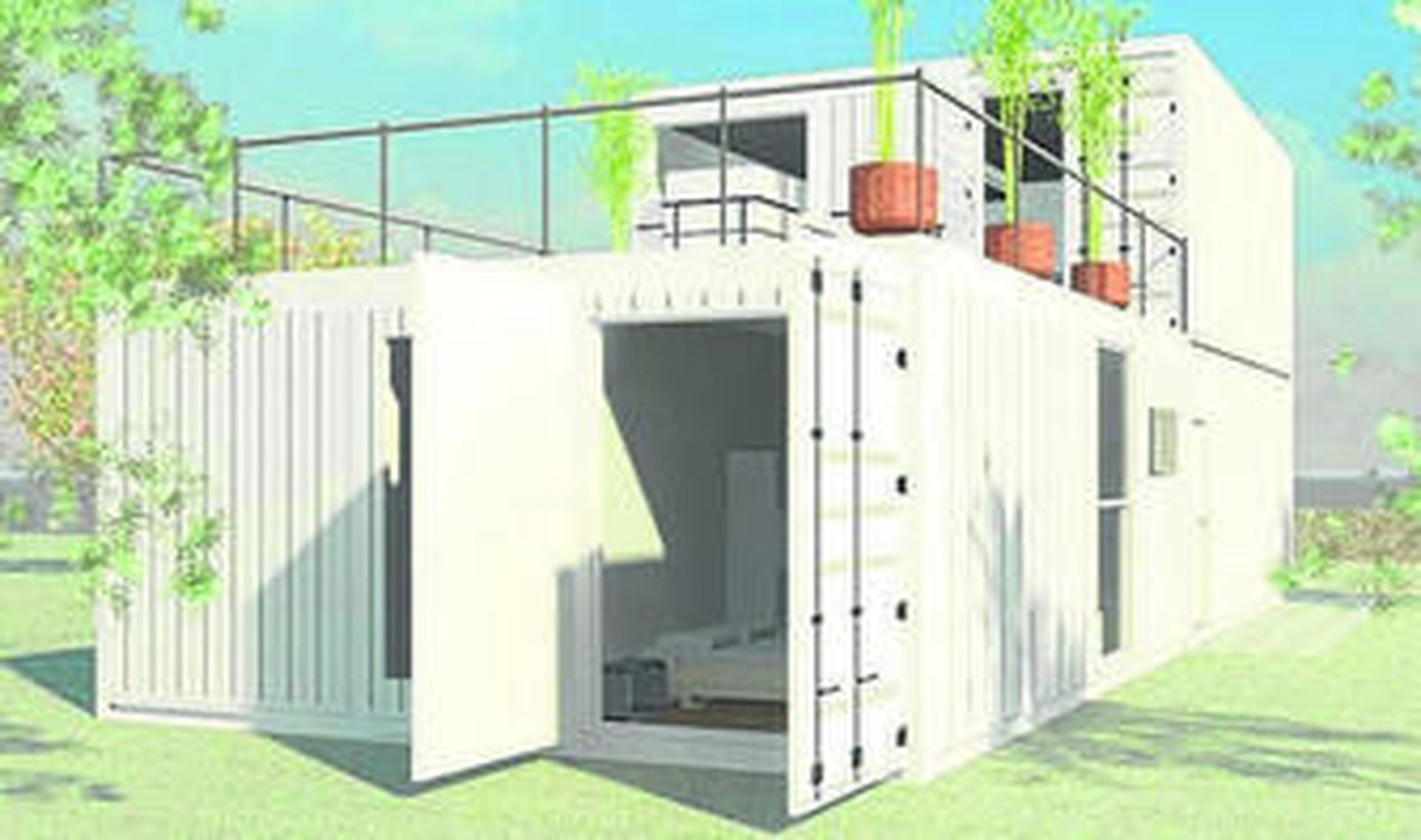 Maqueta de la primera vivienda 'container'.