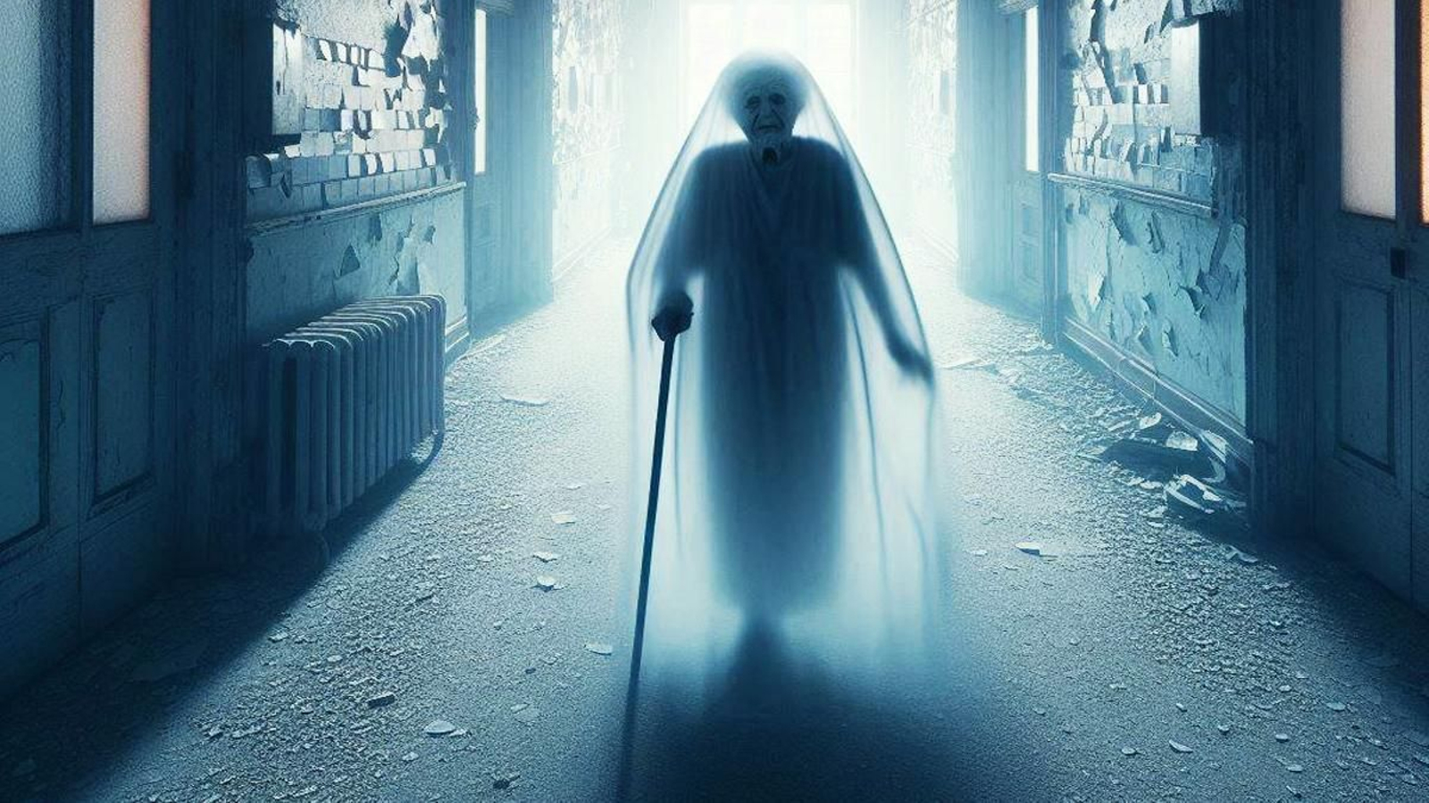 El fantasma de una anciana recorre los pasillos de un sanatorio.