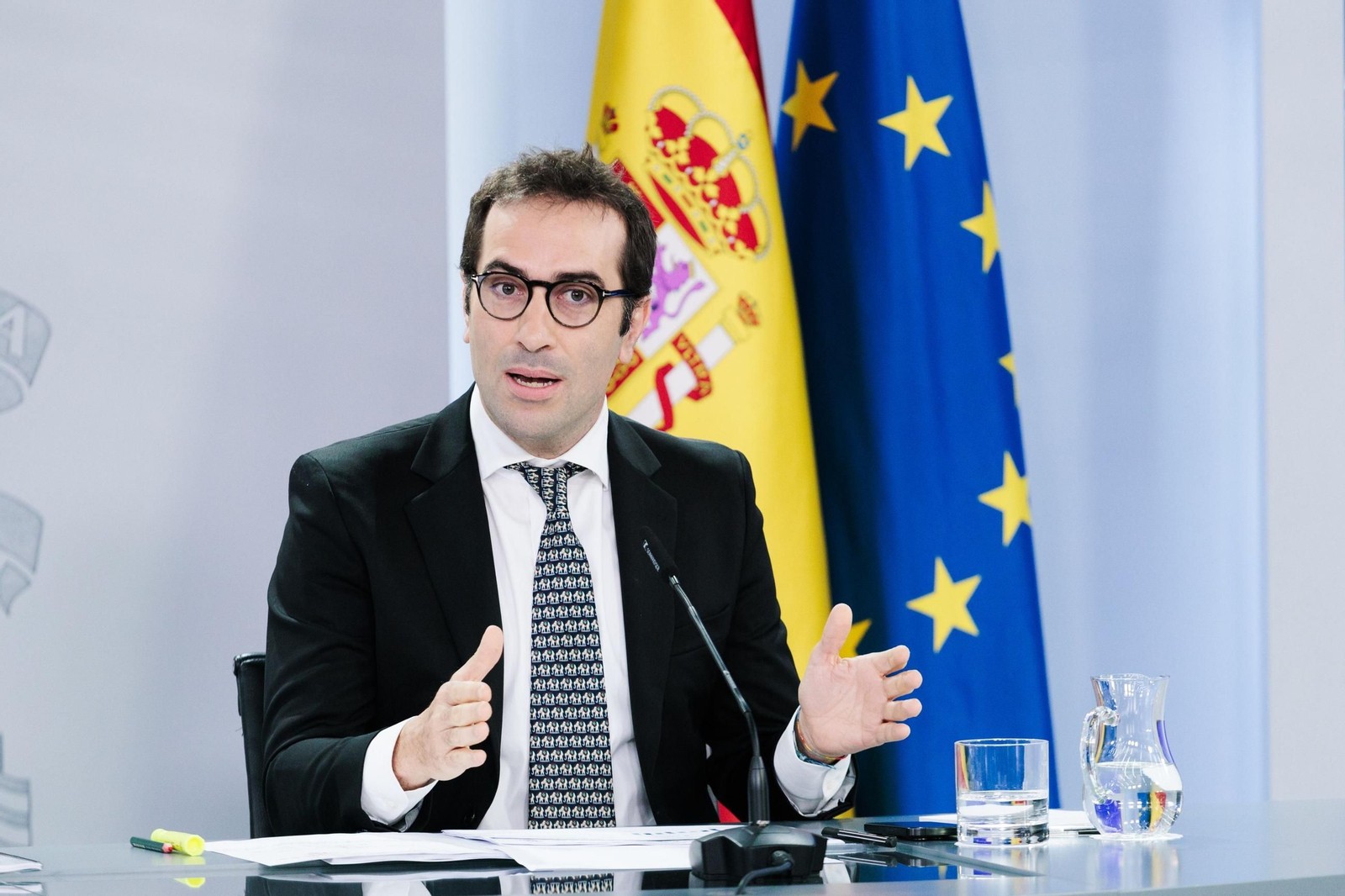 El ministro de Economía, Carlos Cuerpo, en una comparencia tras el Consejo de Ministros.