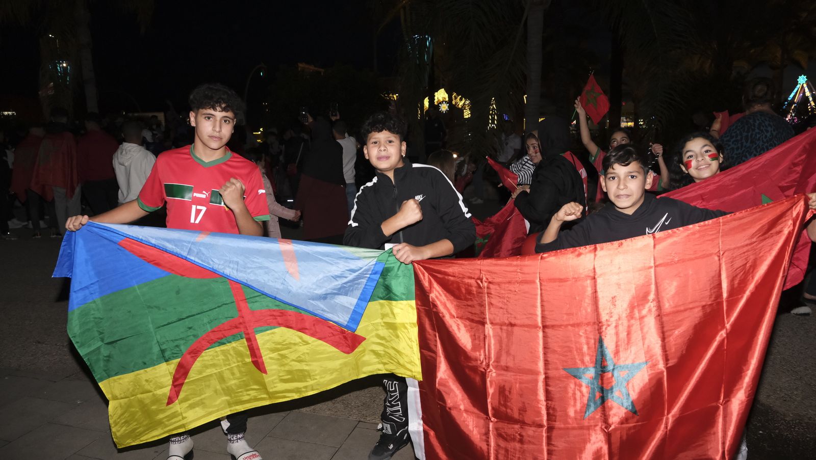 Imágenes de la celebración en Almería, del pase a semifinales de Marruecos en el Mundial de Fútbol de Qatar