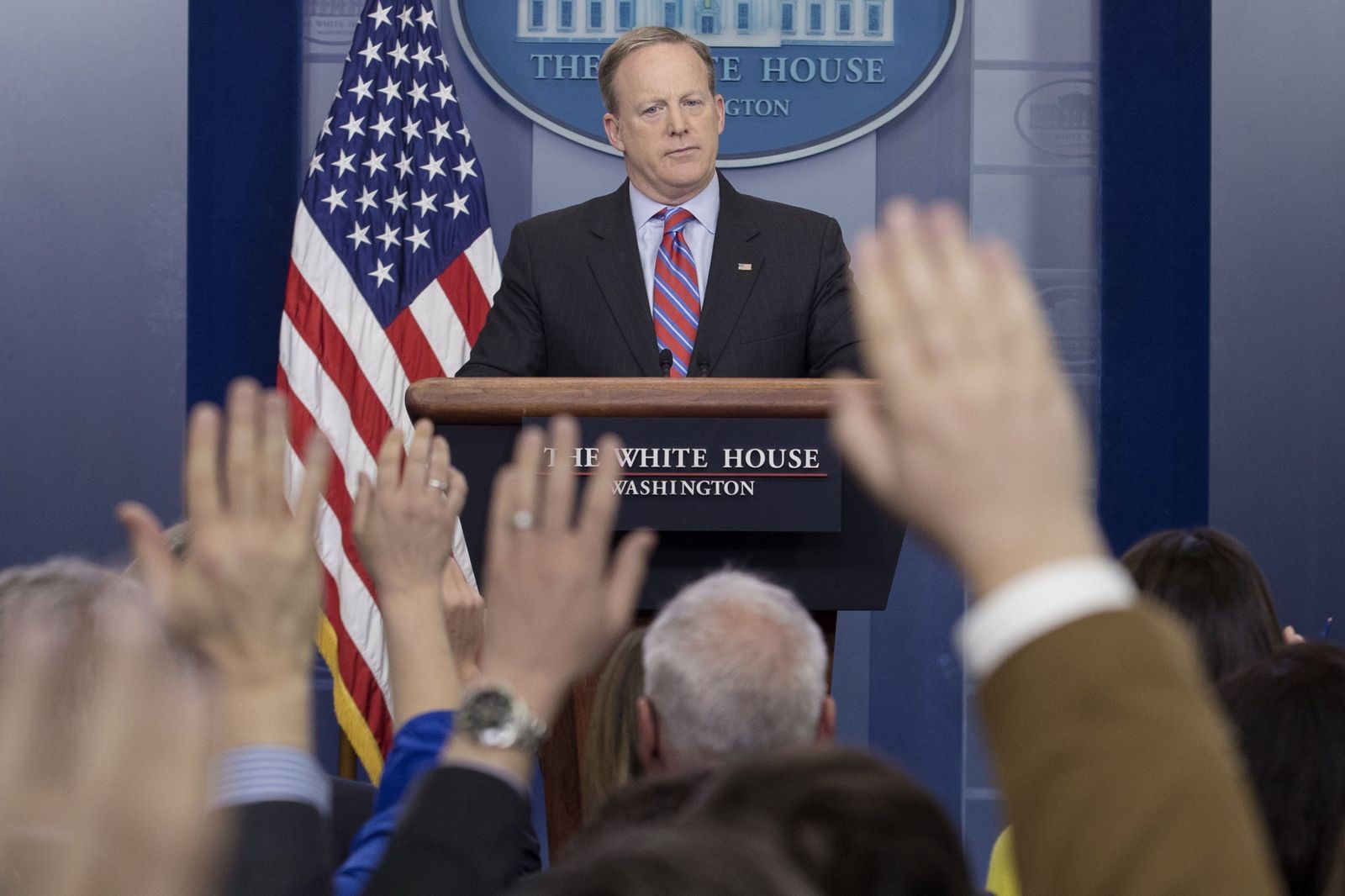 Spicer, durante una rueda de prensa en la Casa Blanca.