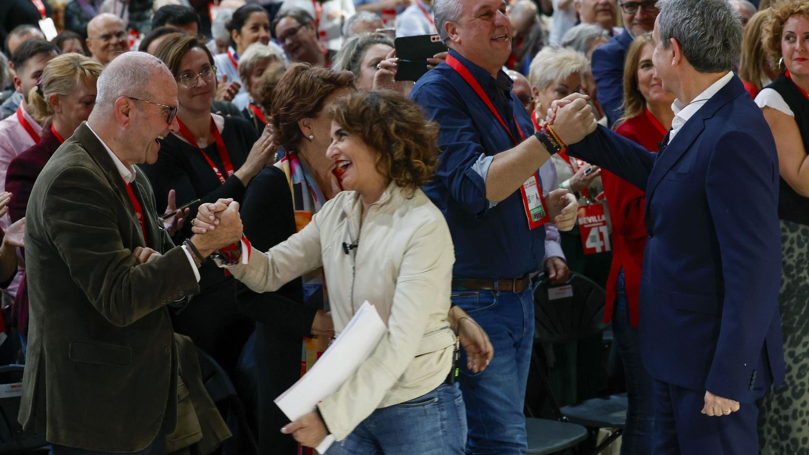Montero, junto a Zapatero y Chaves. Montero, junto a Zapatero y Chaves.