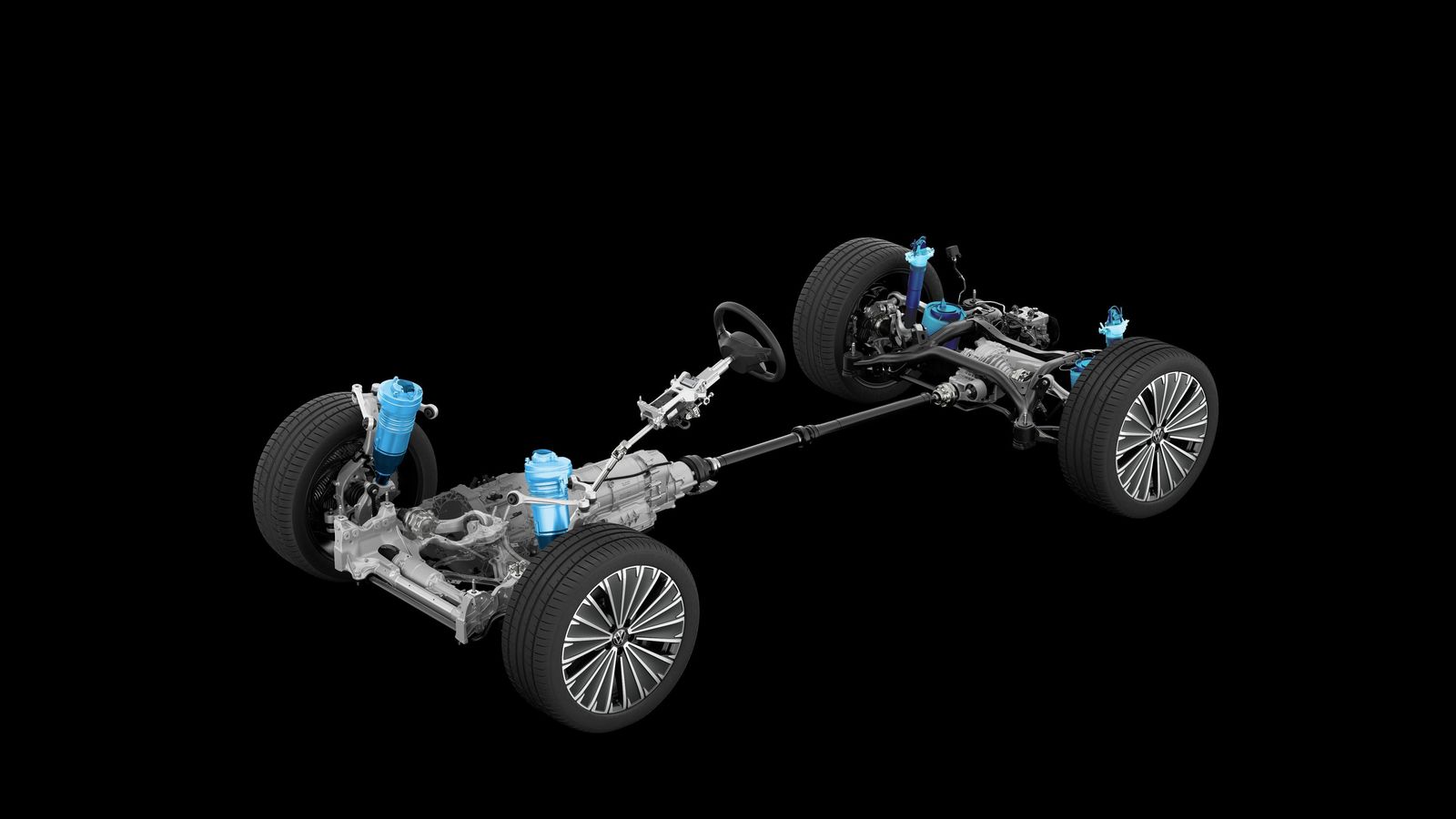 La tracción total y la suspensión neumática son elementos que caracterizan el comportamiento del Touareg, también tras este restyling.