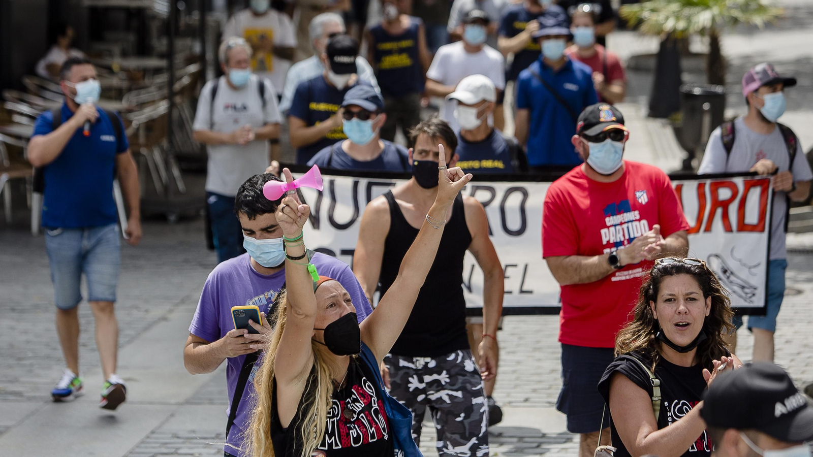 Manifestación contra el cierre de Airbus en Cádiz.