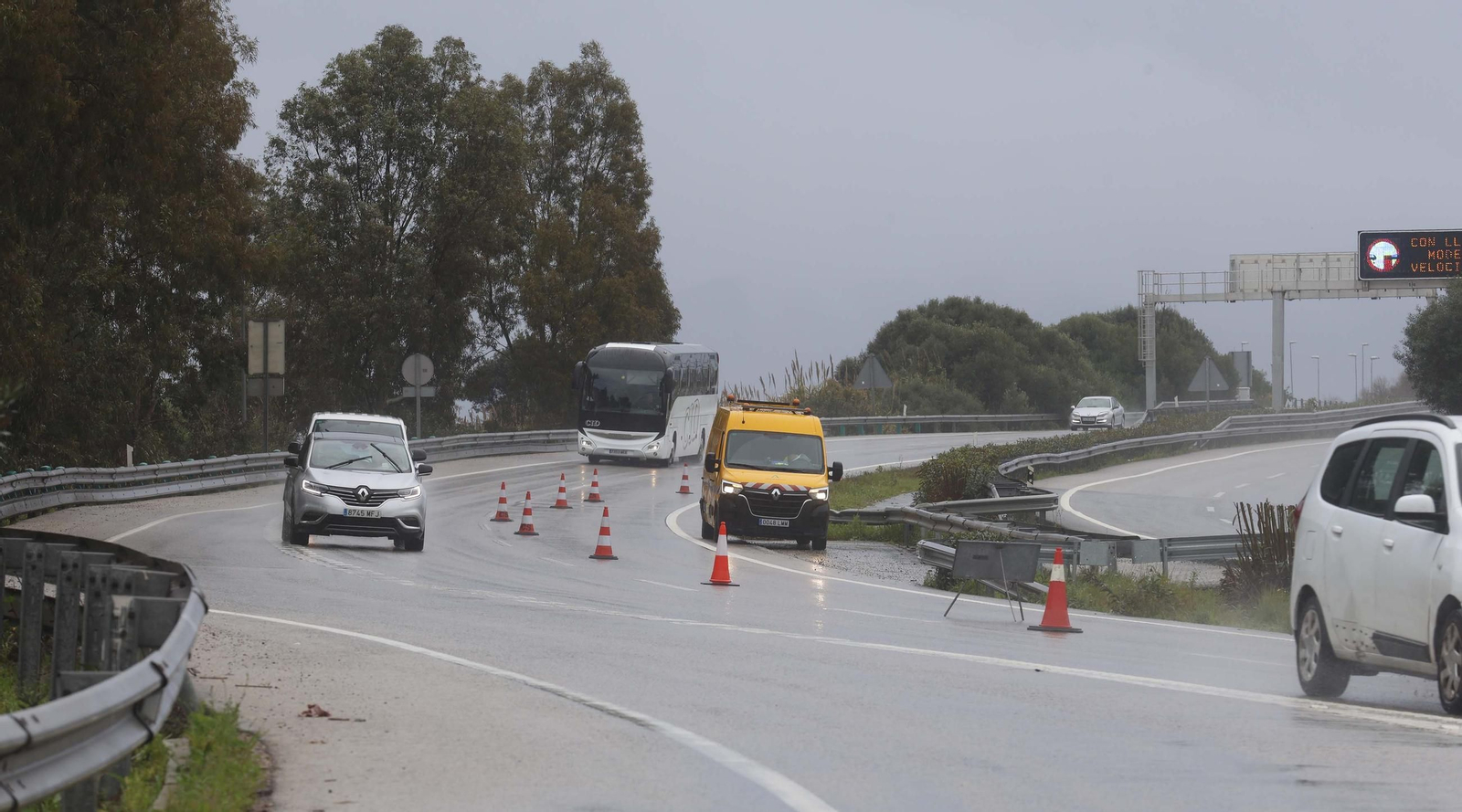 Las fotos del camión accidentado en la A-381 a la altura de Los Barrios