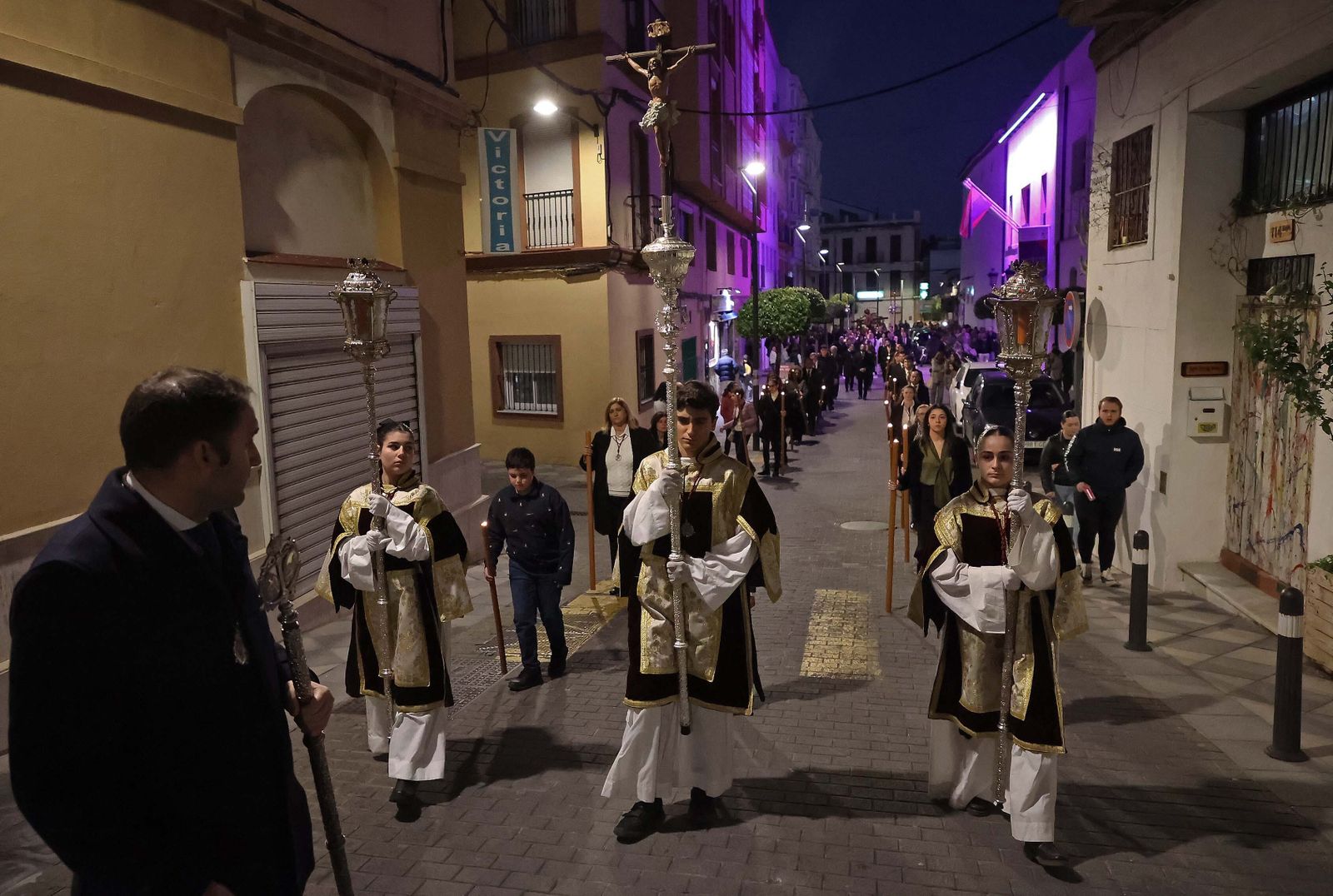 Imágenes del Vía Crucis oficial del Consejo Local de Hermandades y Cofradías de Algeciras