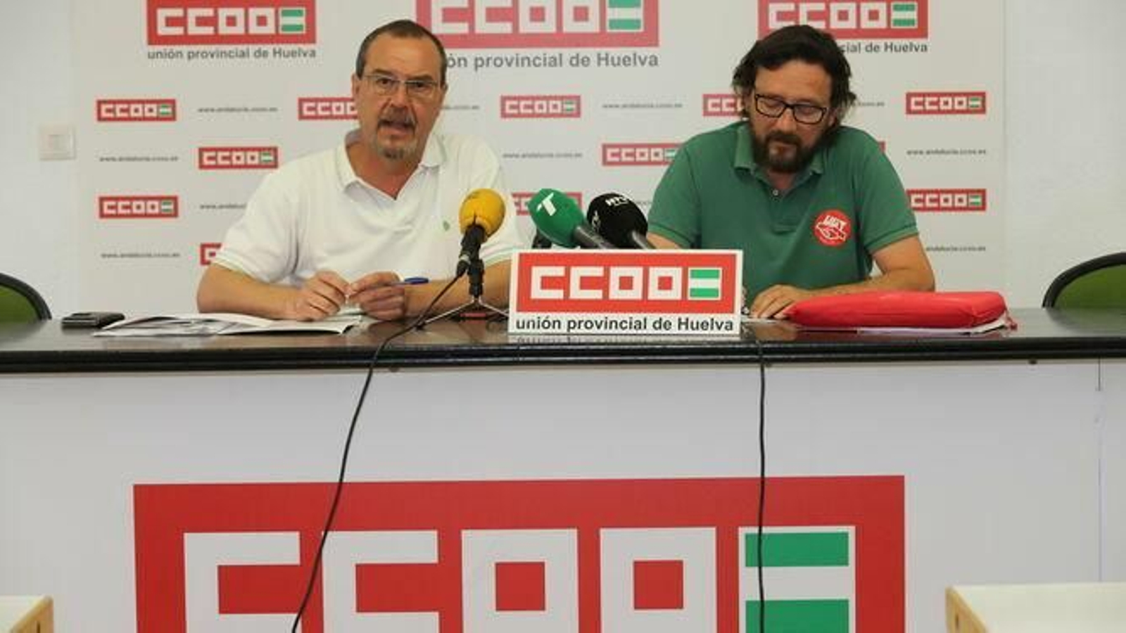 CCOO durante una rueda de prensa acerca del convenio colectivo de pompas fúnebres y tanatorios.
