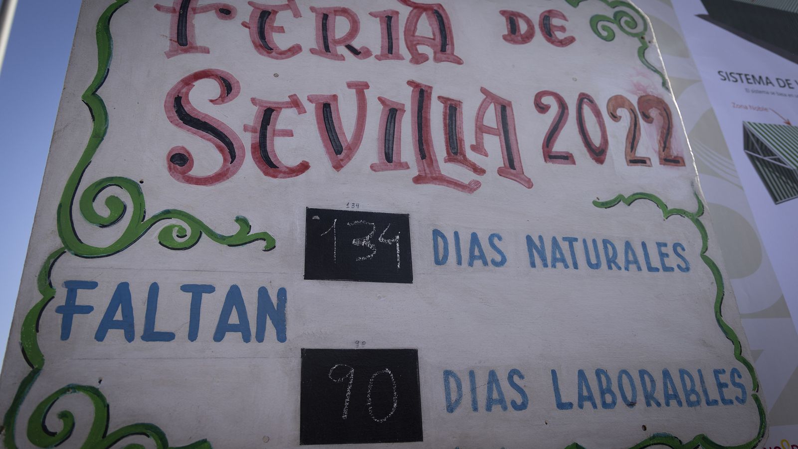 Cartel con los días que faltan para la Feria.