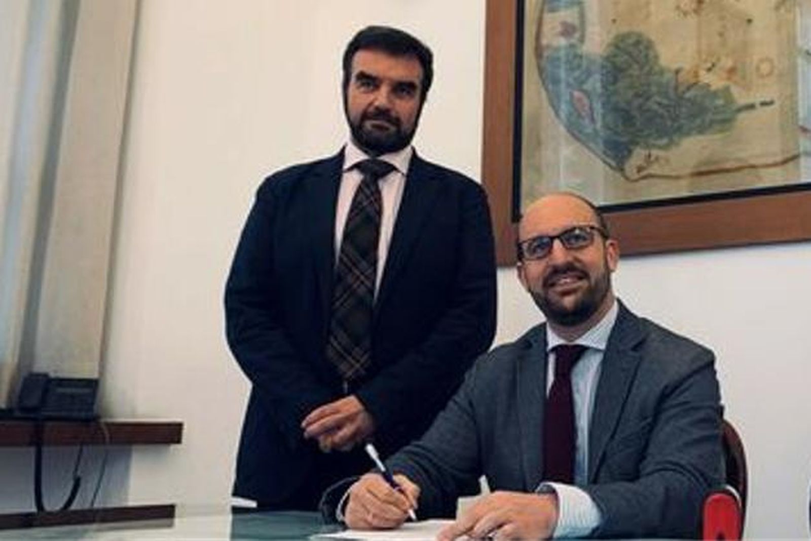 El alcalde, Germán Beardo, y el concejal de Medio Ambiente, Millán Alegre.