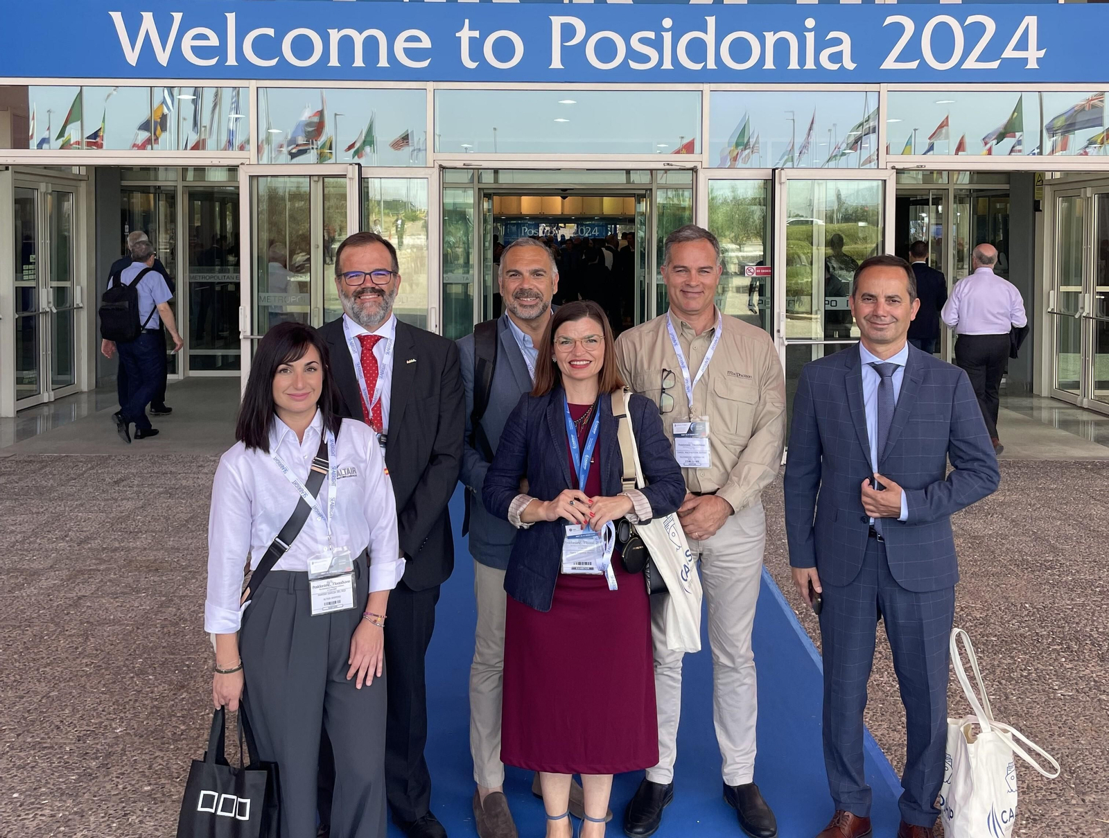 Representantes de la delegación de empresas en la Feria en  Atenas