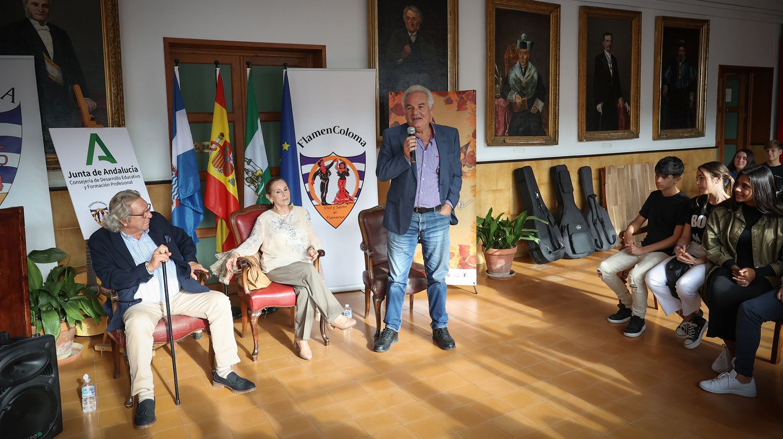 El Gómez, El Carbonero y Angelita Gómez en el taller generacional Flamen Coloma
