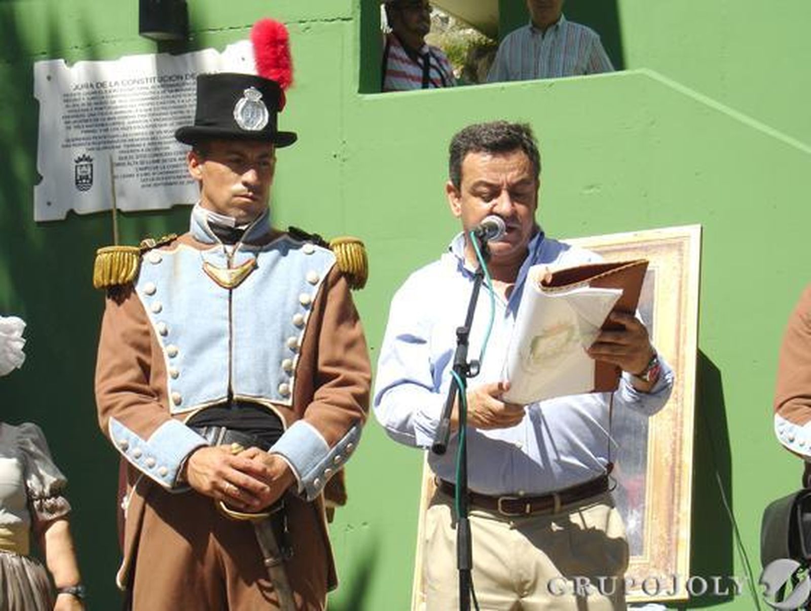 Recreación del juramento de las tropas de la Constitución en marzo de 1810.

Foto: Rioja
