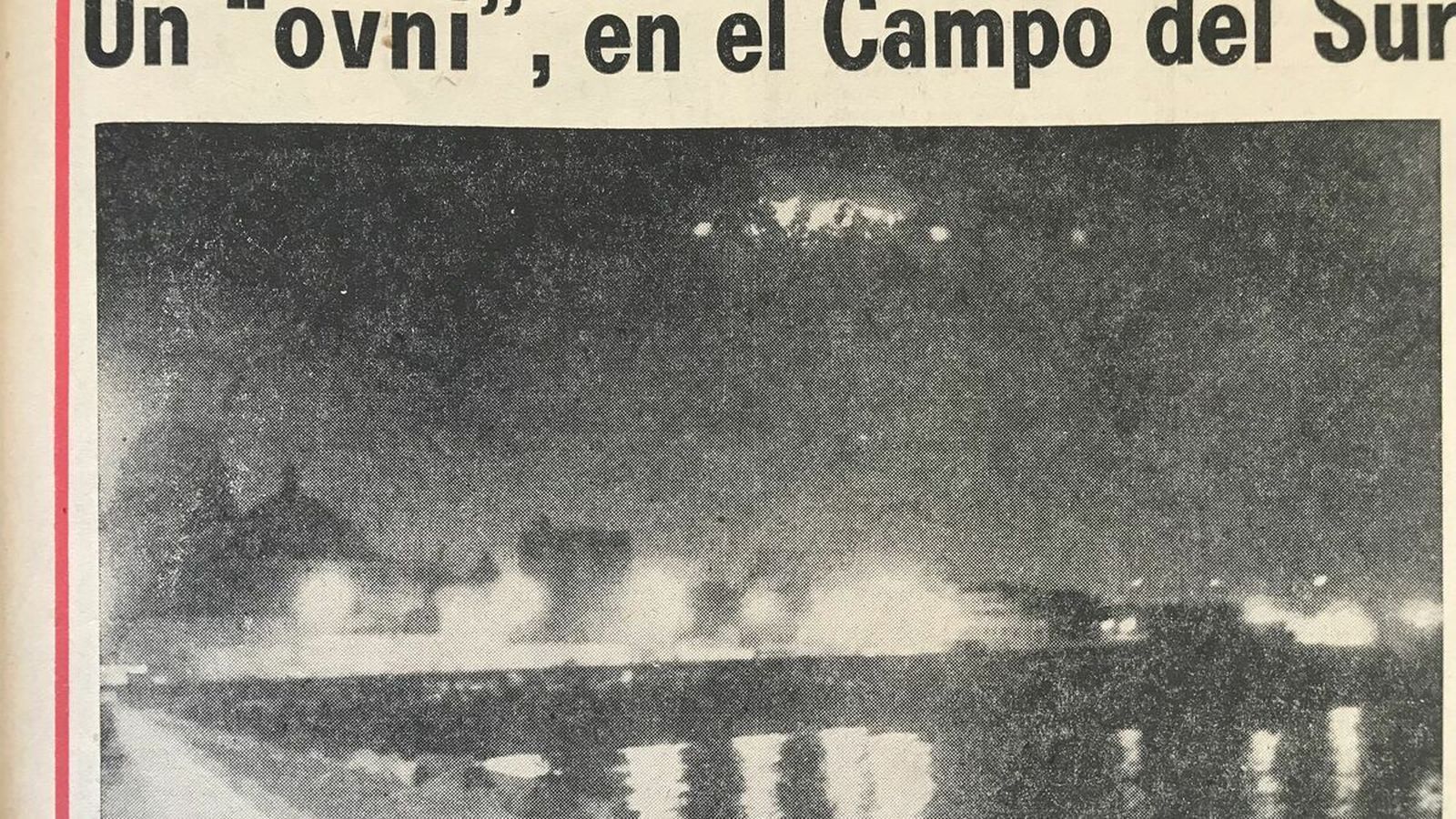 Recorte de Diario de Cádiz, en cuya portada se incluyó la foto del presunto avistamiento del ovni del Campo del Sur