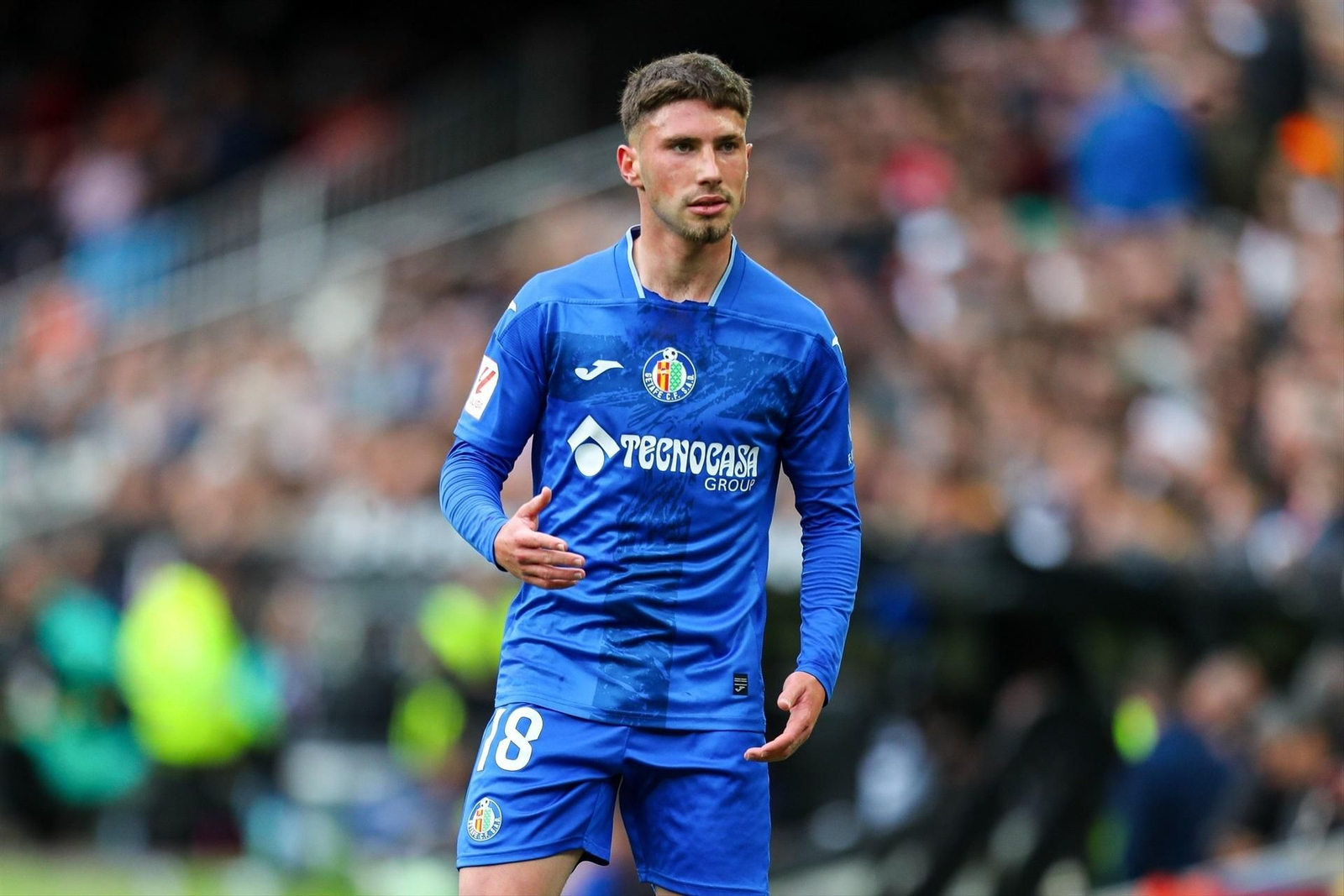 José Ángel Carmona durante el partido entre Valencia y Getafe