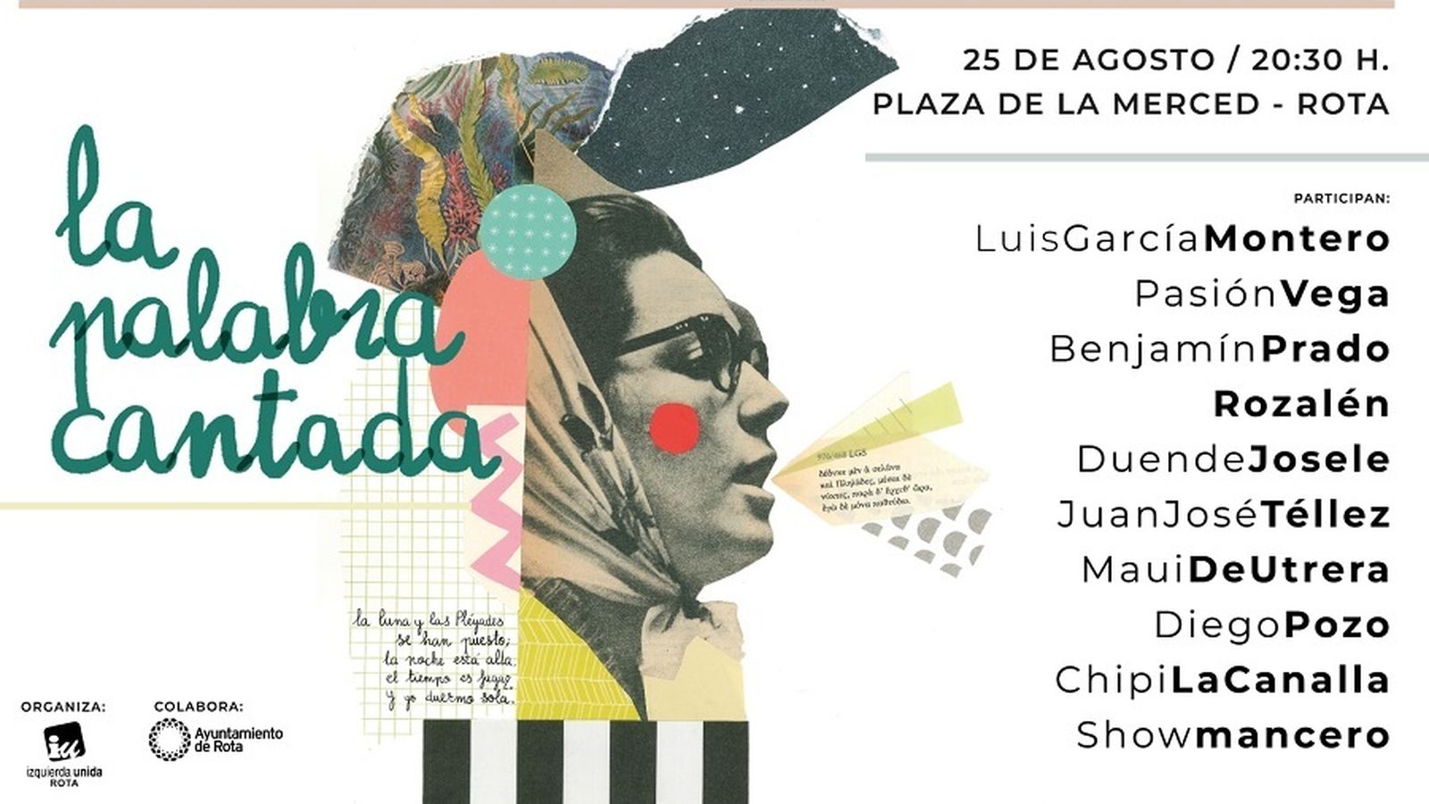 Cartel de la XV Noche de la literatura en la calle, que se celebrará en Rota.