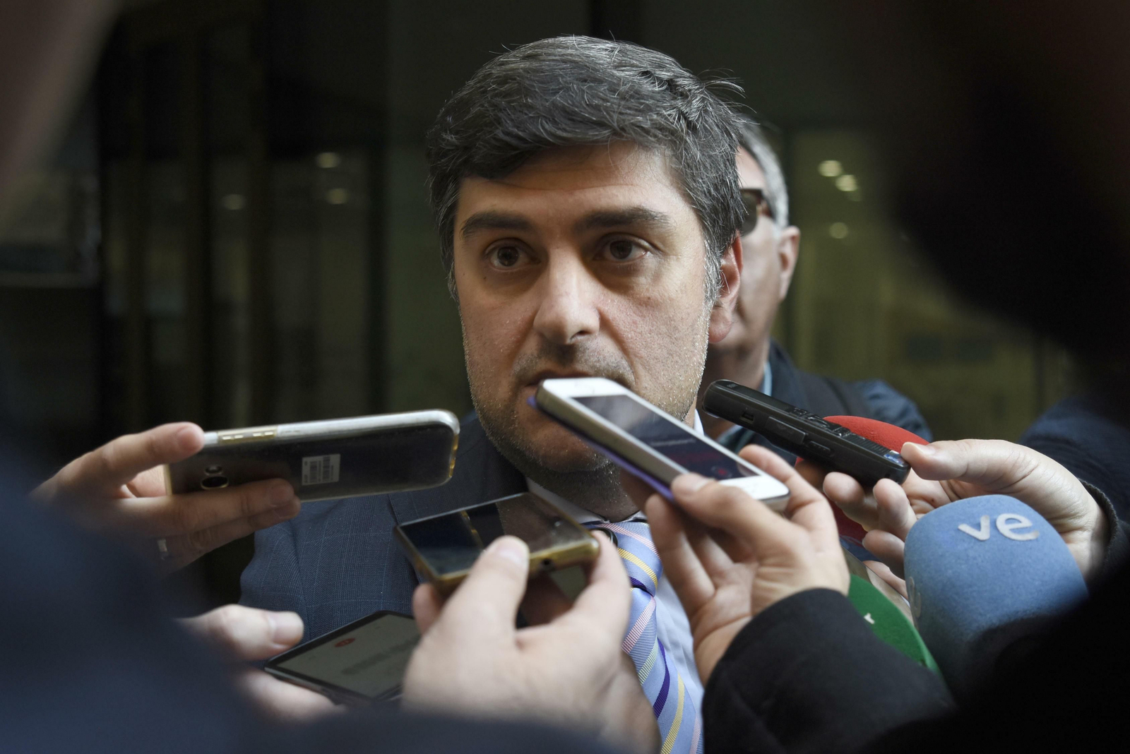 Álvaro Cerezo, abogado de Jesús León, durante una reciente comparecencia pública.