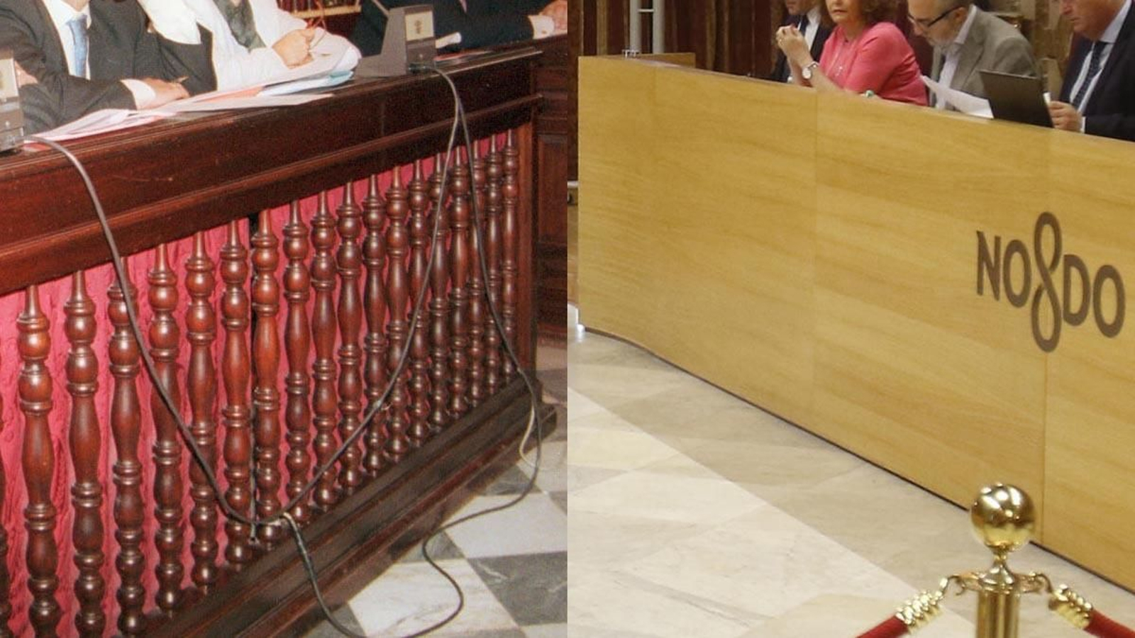 El antiguo y el actual mobiliario.