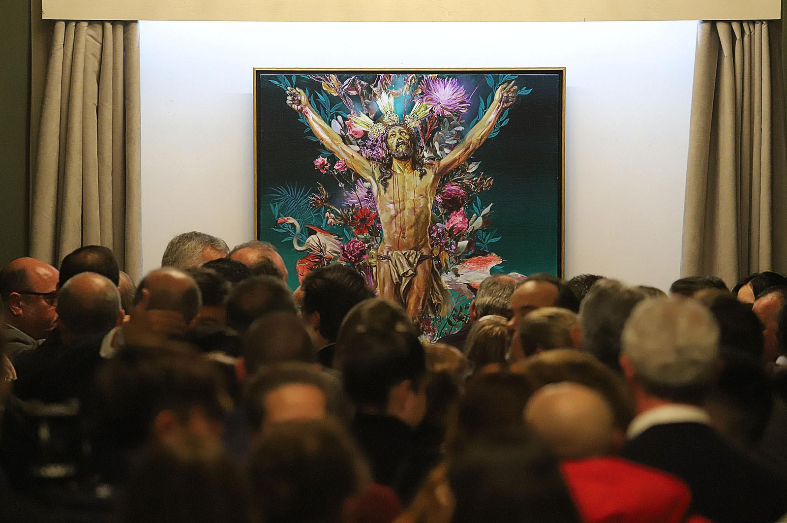 Imágenes del cartel de la Semana Santa 2023 de Huelva en su presentación