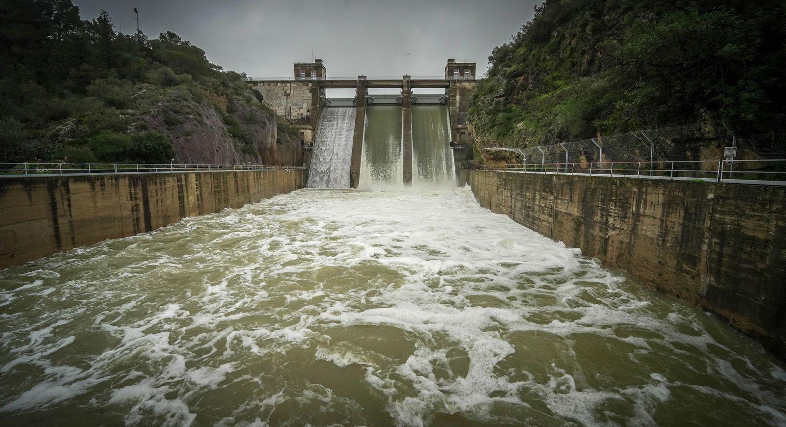 Imágenes del estado actual de los embalses de los Hurones, Guadalcacín y Bornos
