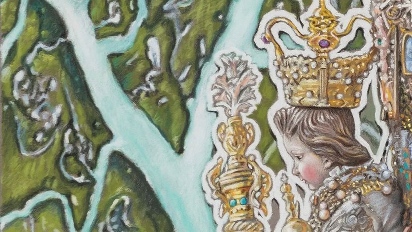 Las marismas en la zona izquierda del lienzo