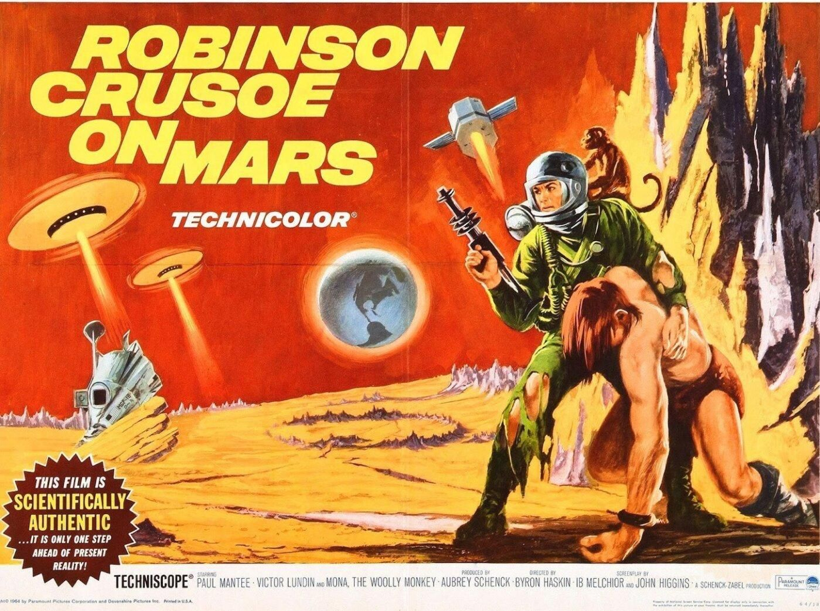 Cartel de la película 'Robinson Crusoe on Mars' (1964), de Byron Haskin.