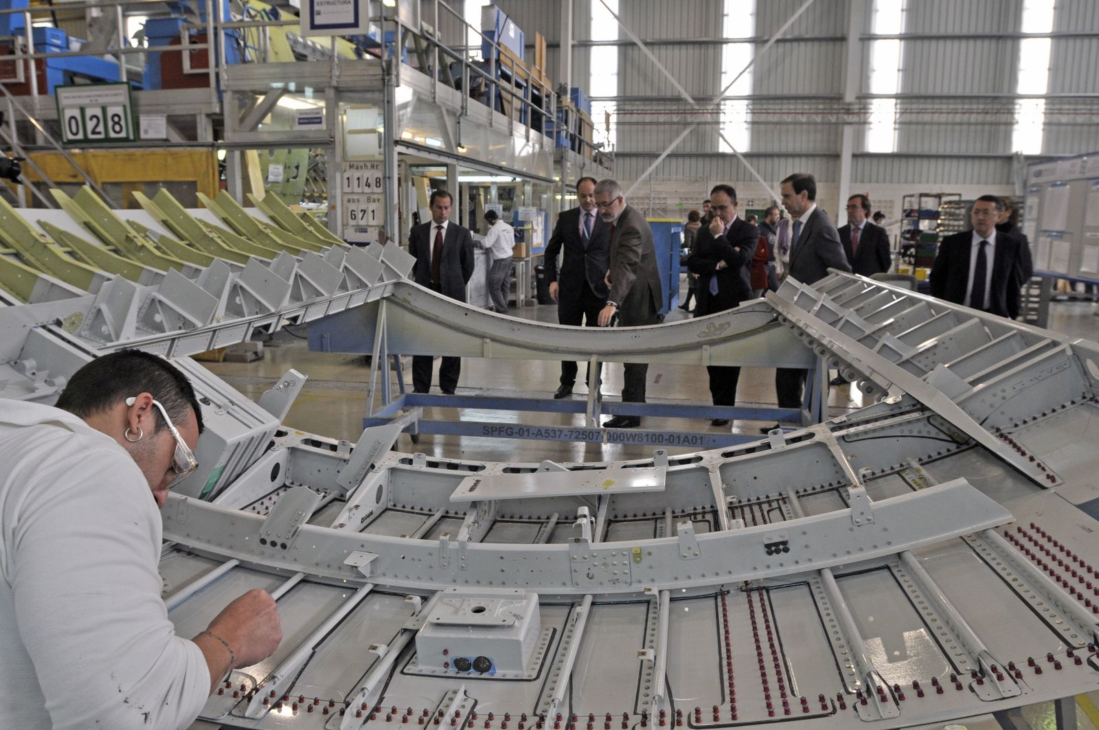 Trabajo en una de las empresas del Parque Tecnológico Aeroespacial  de Andalucía en La Rinconada (Sevilla).