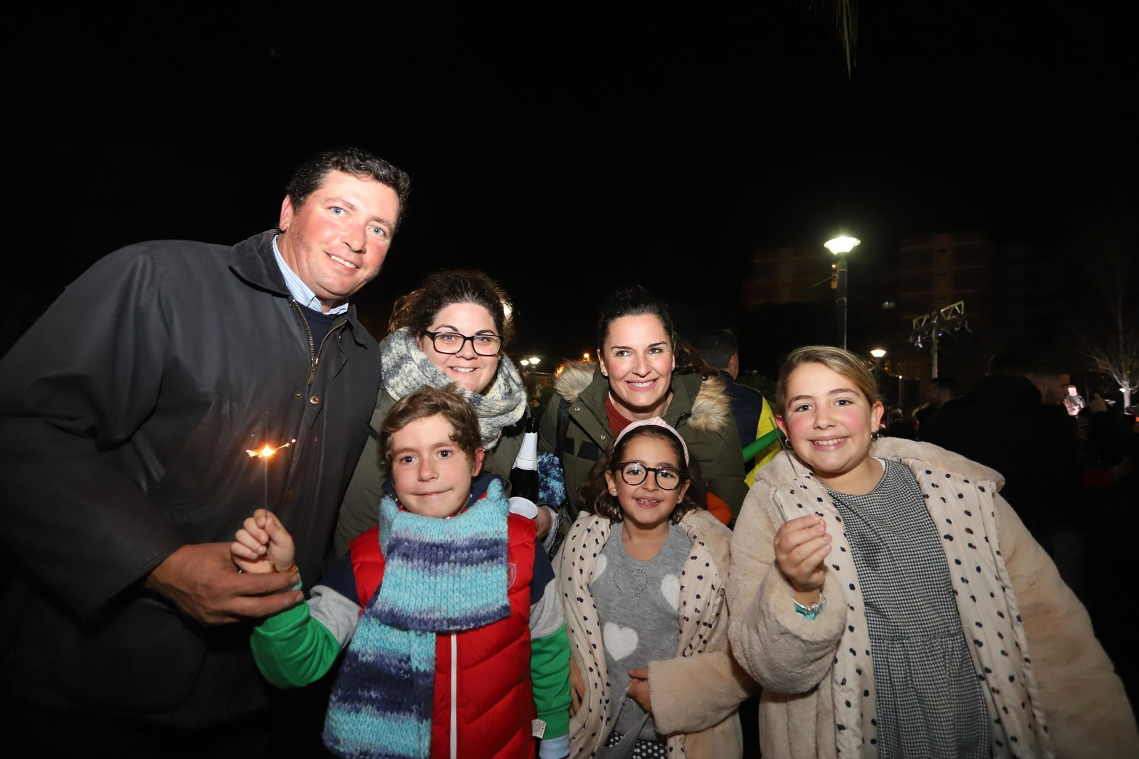 Imágenes de las campanadas de fin de año y las uvas en la plaza Houston