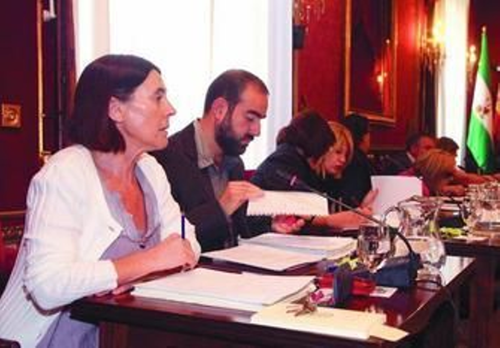 La portavos de Izquierda Unida, Lola Ruiz, votó en contra de la cesión del uso de la plaza.