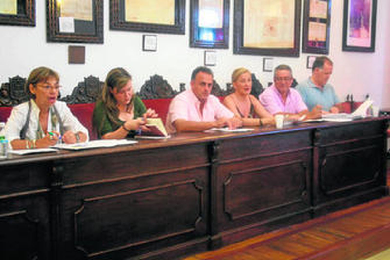 Los ediles del PP, ayer en un momento del pleno.