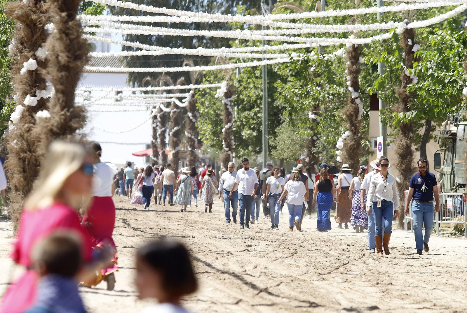 Ambiente en la aldea del Rocío en la jornada del sábado