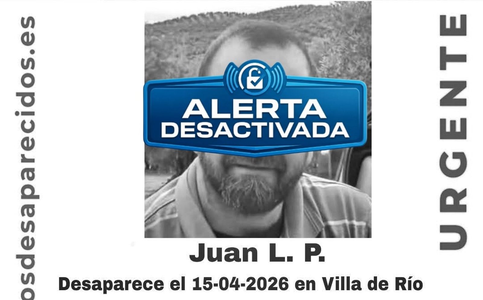 Encuentran con vida al hombre de 47 años desaparecido en Villa del Río