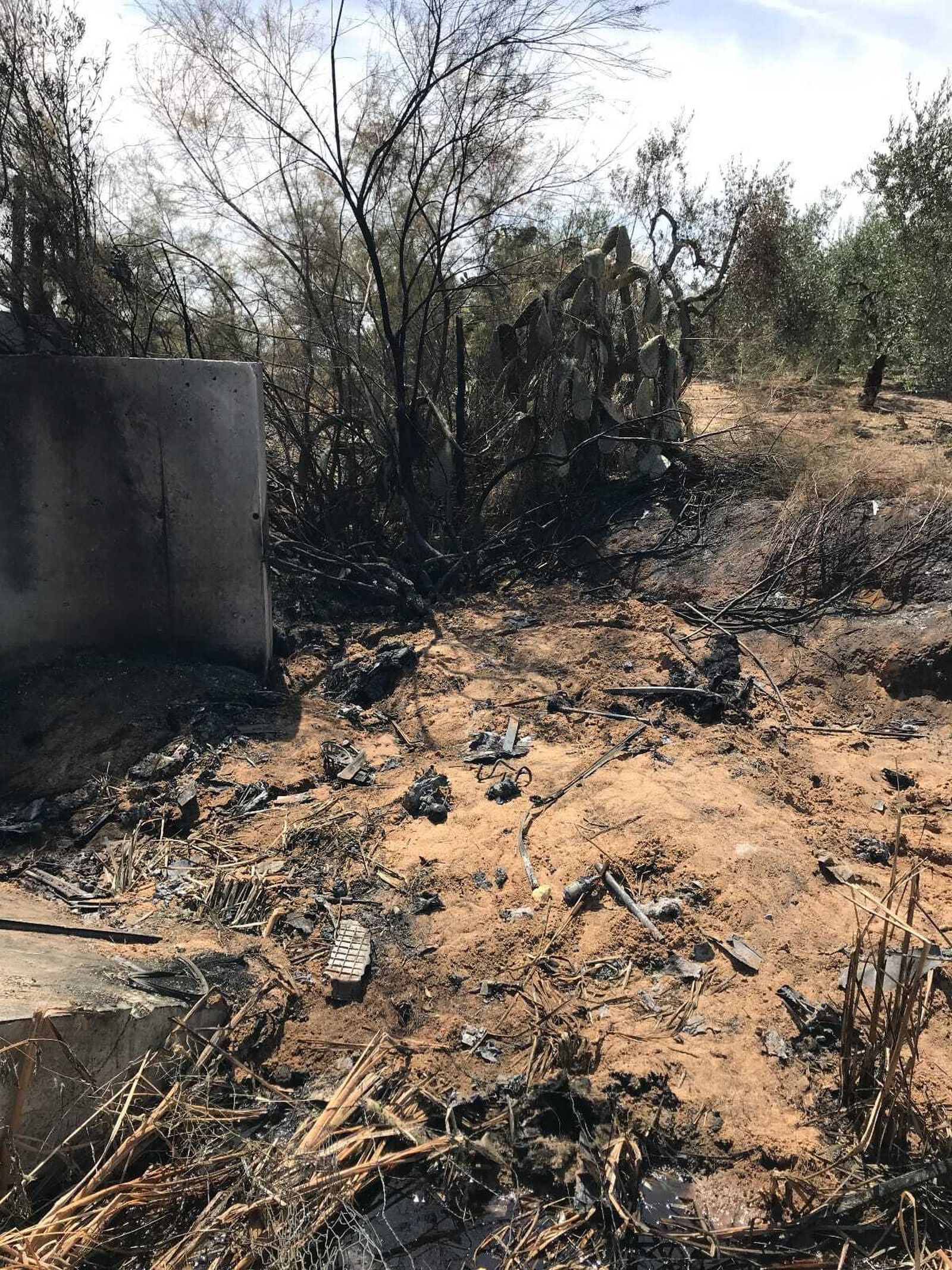 Restos del vehículo, un día después del siniestro.
