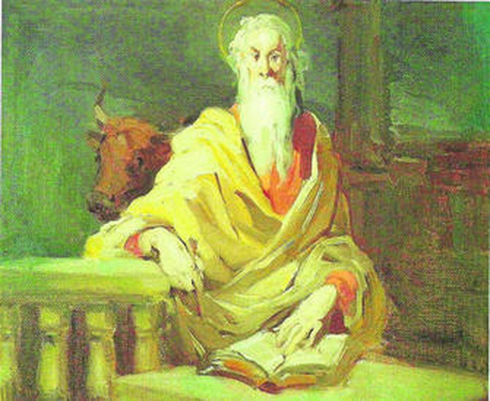 San Lucas (1945, óleo sobre lienzo, 33 x 32 cm. Colección Joan Bruno Rodríguez Pastor, Alicante), de Francisco Rodríguez Sánchez Clement.