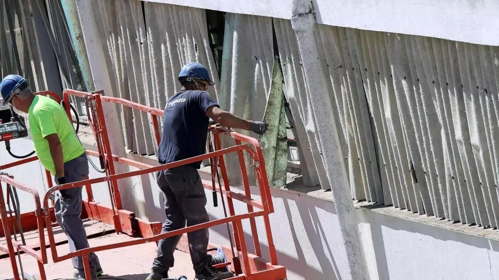 Trabajadores del sector de la construcción en una obra.