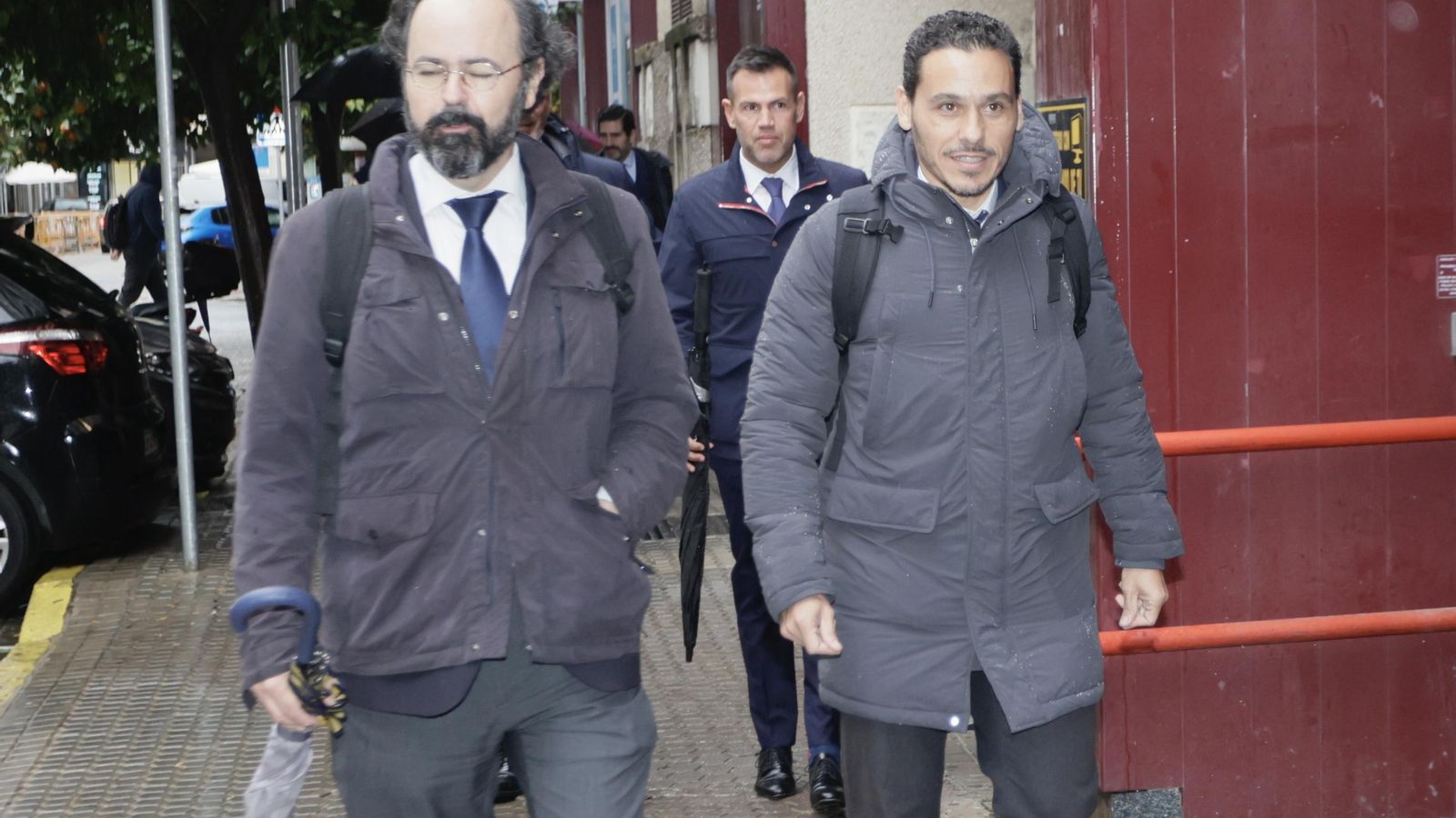 José María del Nido Carrasco, sonriente, a su llegada para testificar sobre el pacto