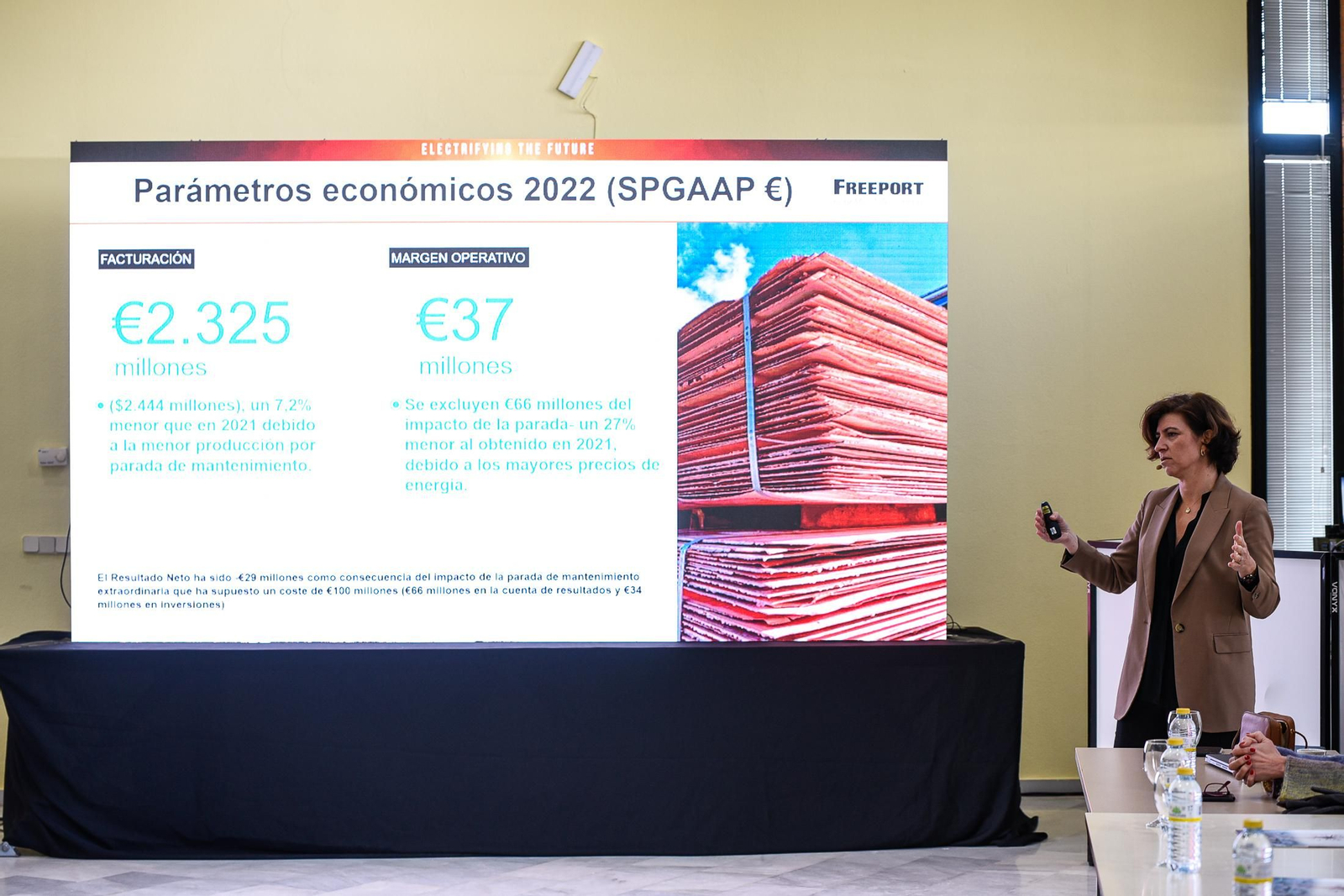 Imágenes de la presentación del balance de 2022 de Atlantic Copper