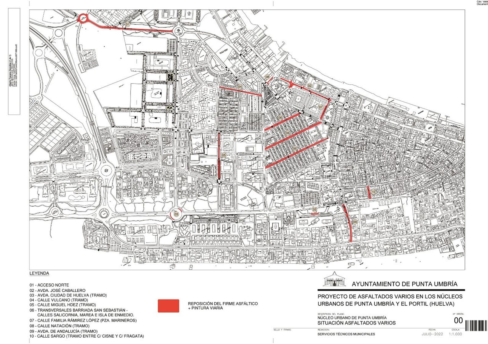 Algunas de las vías en las que tiene previsto actuar este plan de asfaltado.