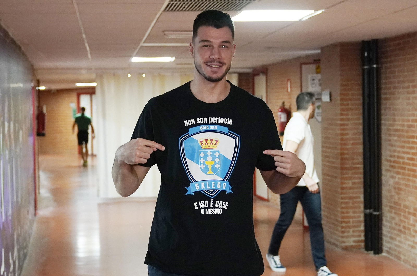 Jonathan Barreiro, en los vestuarios del Carpena. Jonathan Barreiro, en los vestuarios del Carpena.