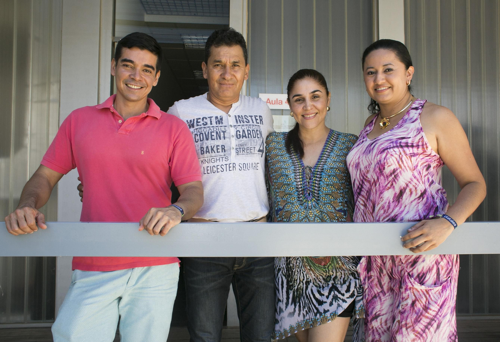 Gustavo Prada, Jairo Peña, Zulma Barrios y Alejandra Orozco, en un descanso de los cursos de la UNIA.
