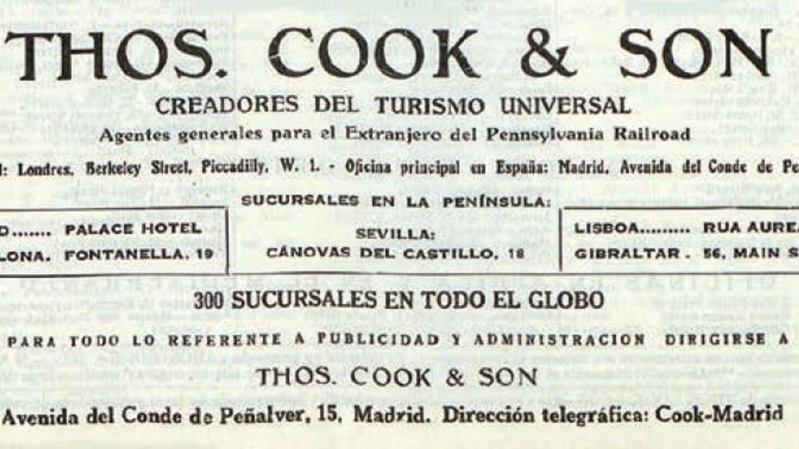 Un anuncio de la agencia Thomas Cook.