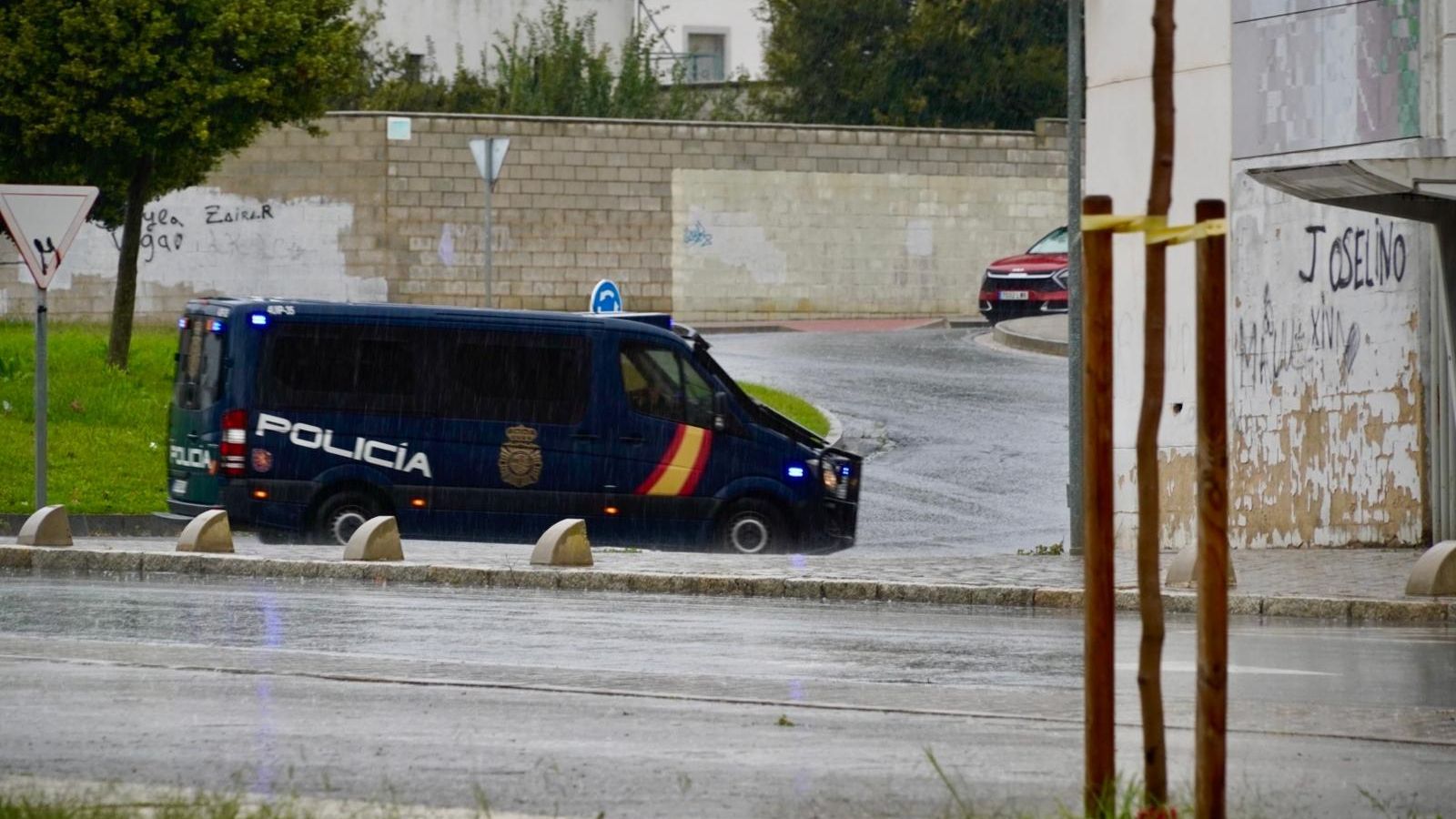 Policía Nacional en El Torrejón, este martes.