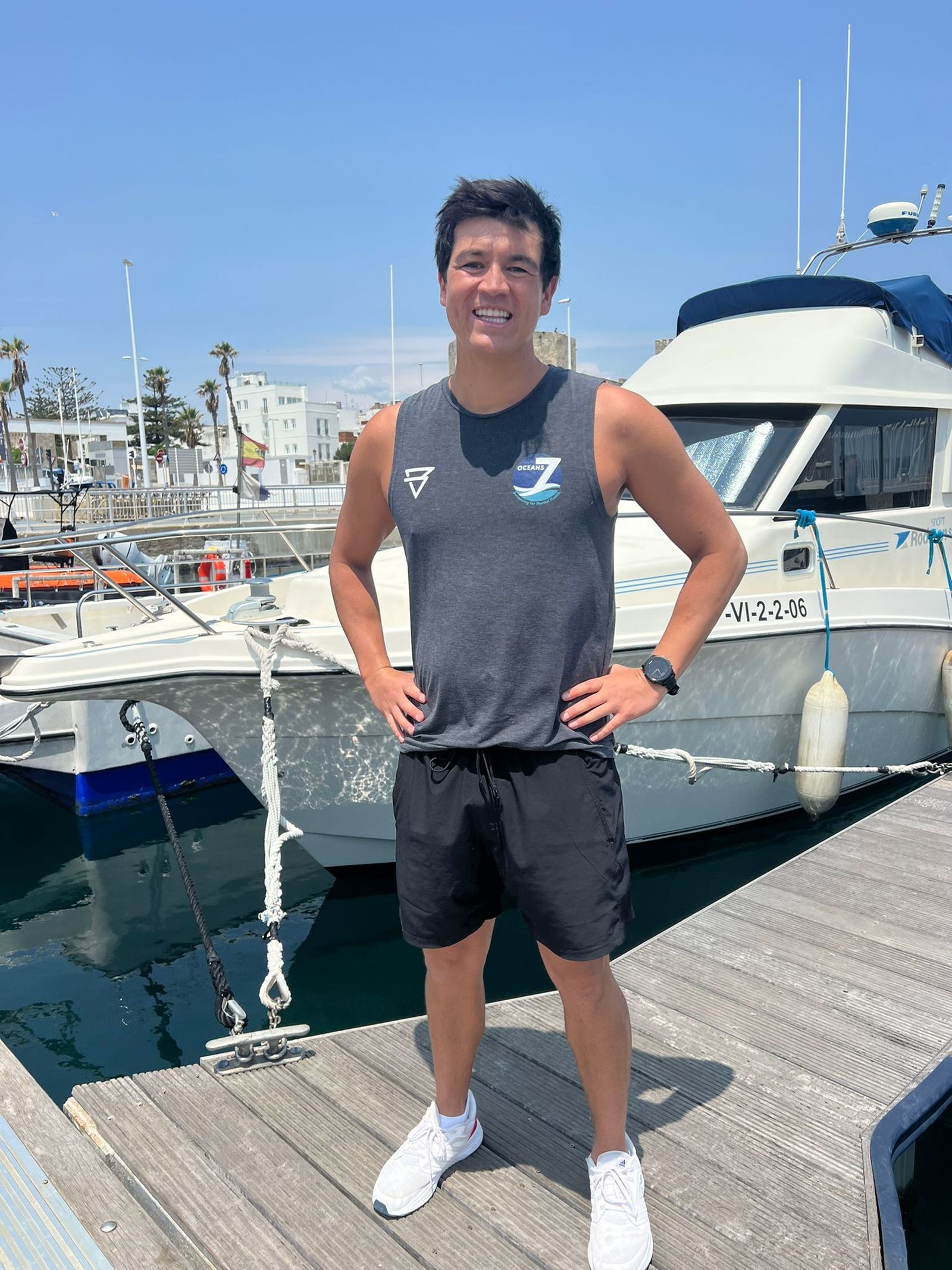 El nadador escocés Andrew Donaldson, en Tarifa.