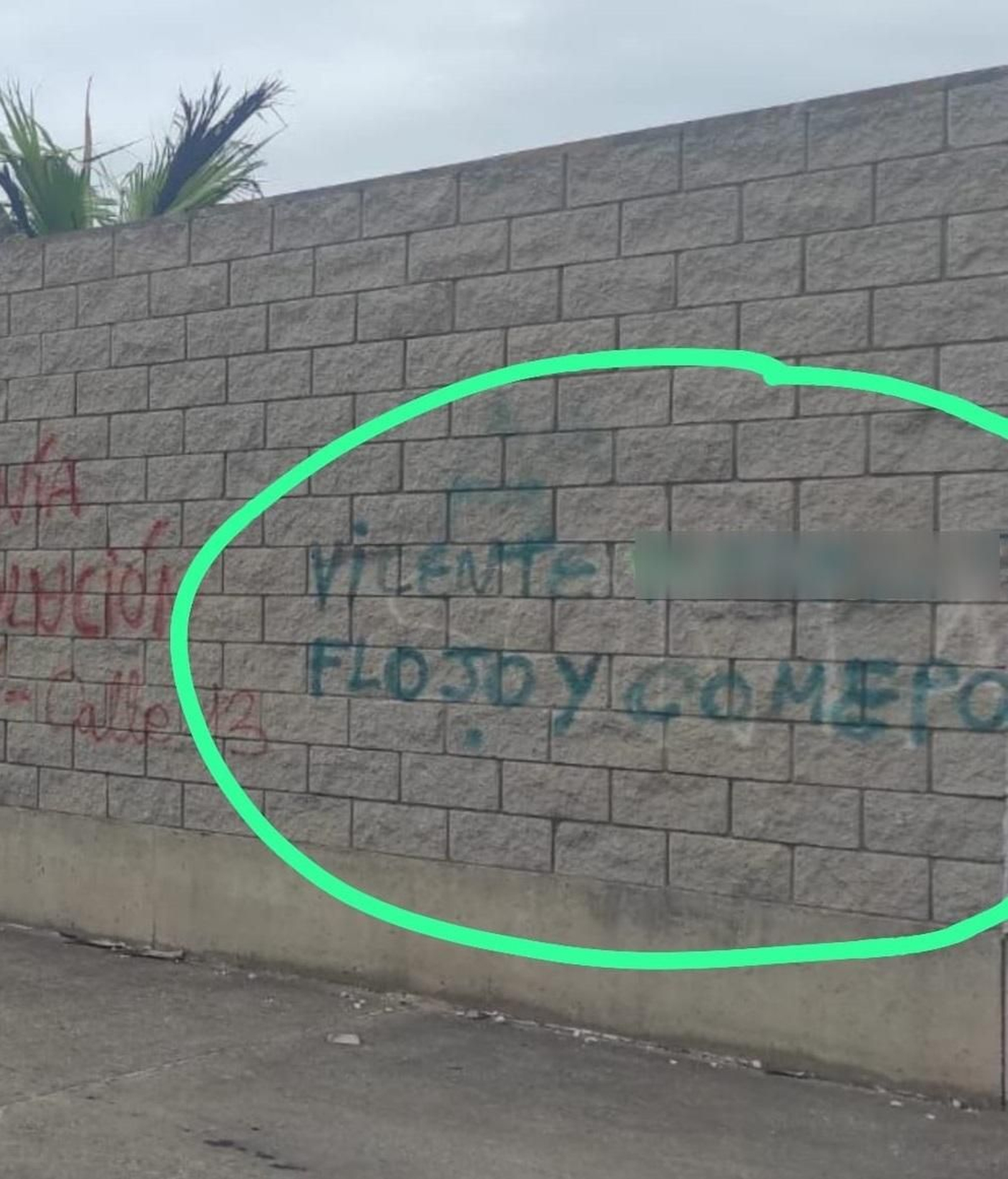 Pintada en un muro de Palmones con insultos al matrimonio de trabajadores de Acerinox. Pintada en un muro de Palmones con insultos al matrimonio de trabajadores de Acerinox.