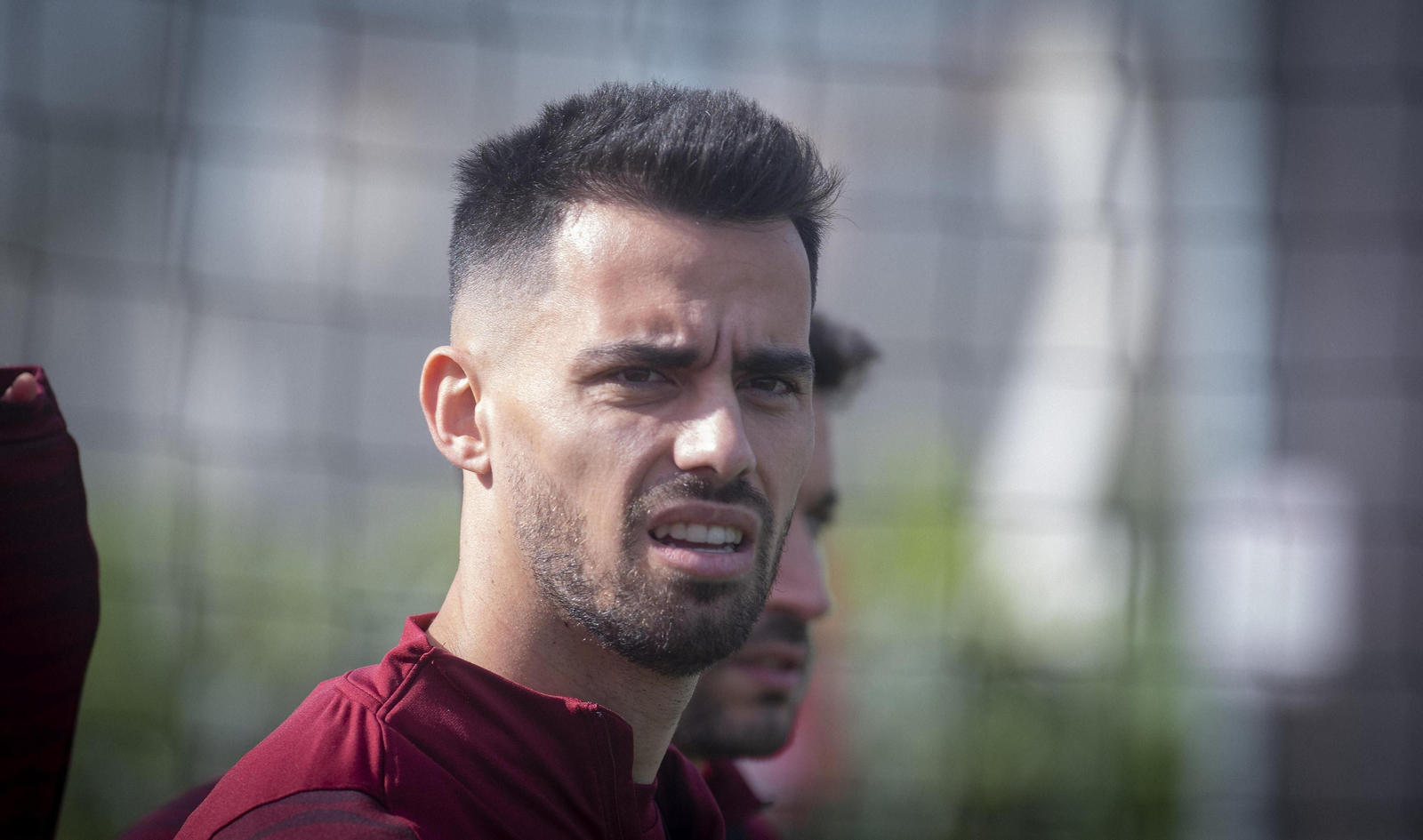 Suso, en un plano corto en el entrenamiento de este martes.