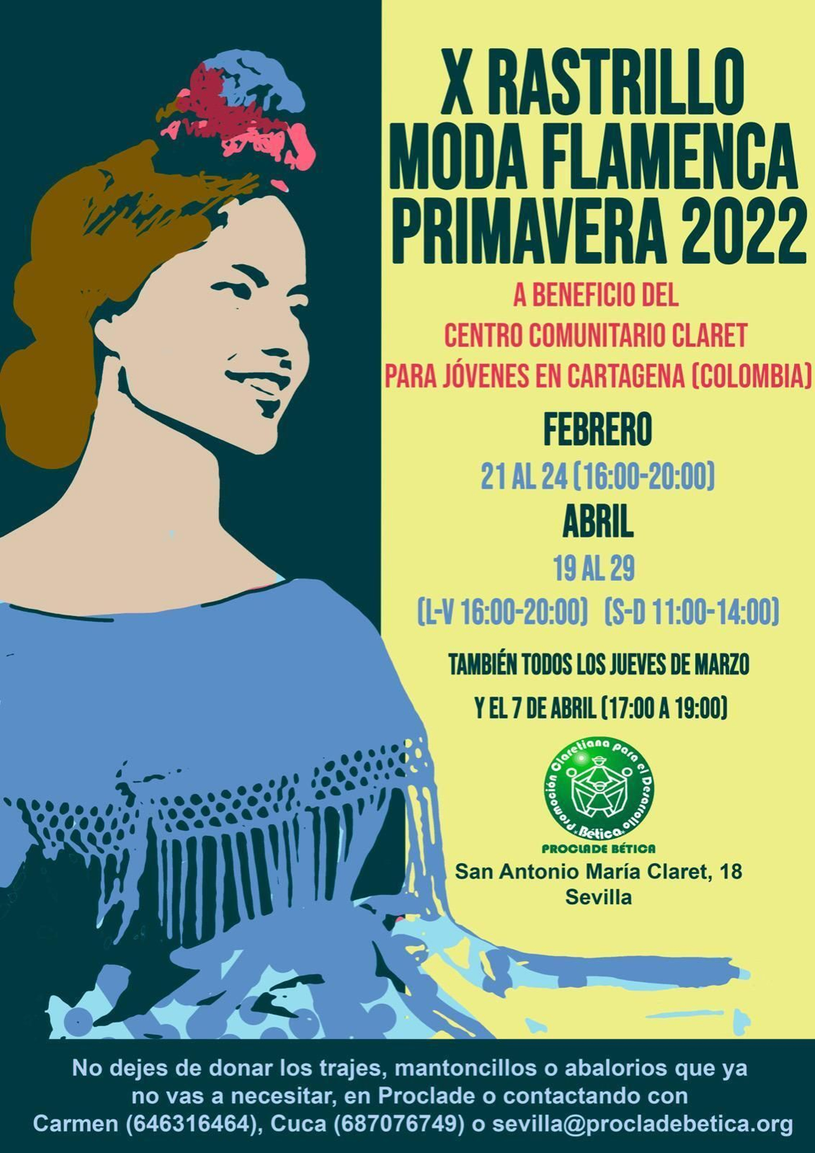 Cartel del X Rastrillo de Moda Flamenca de Proclade Bétcia en Heliópolis.