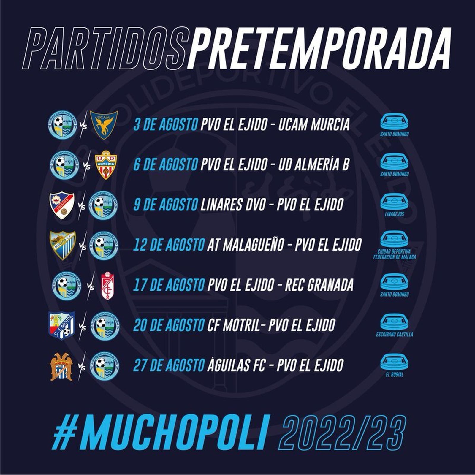 Calendario completo de pretemporada