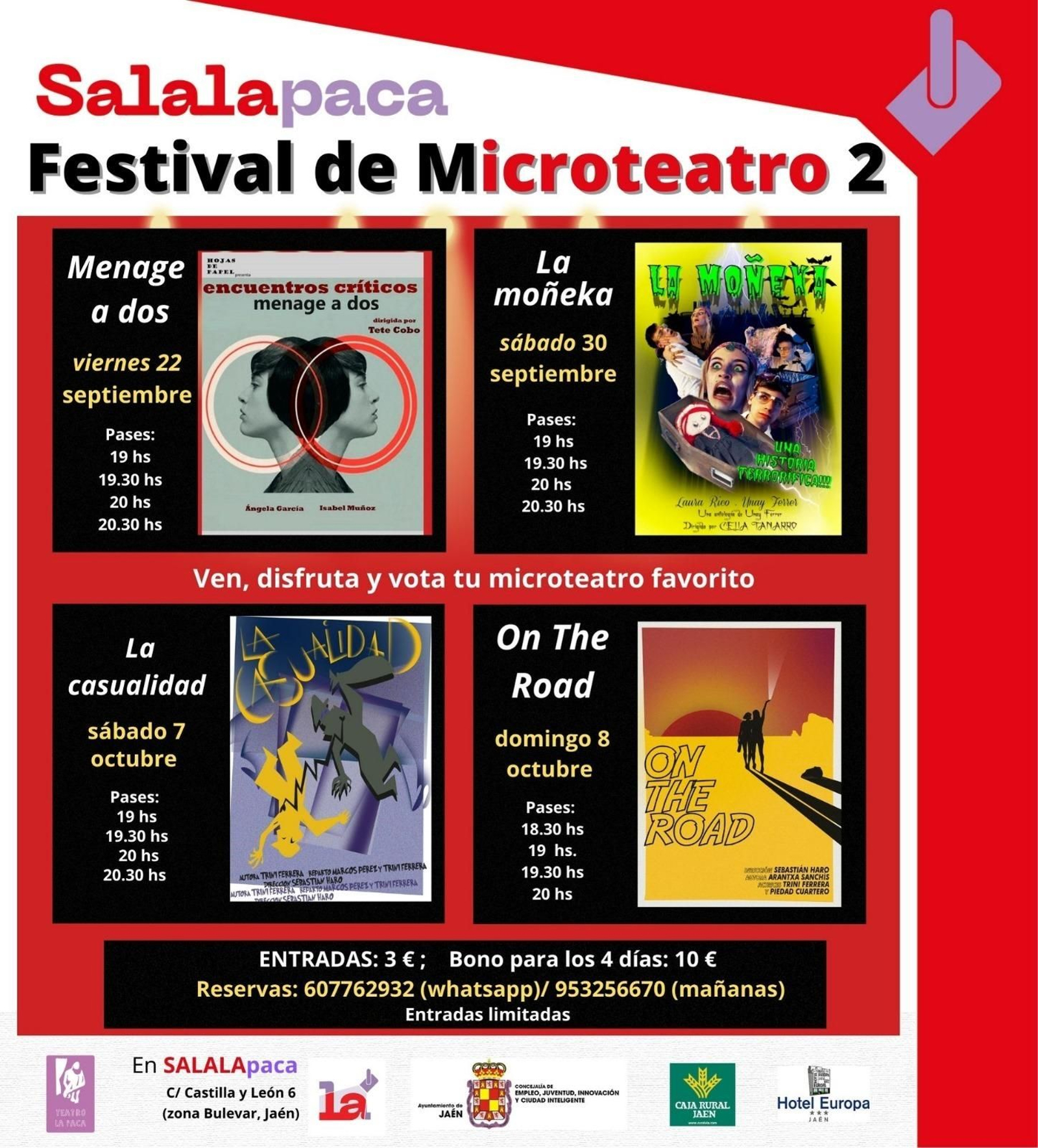 Cartel de la segunda edición del Festival de Microteatro en Sala La Paca.