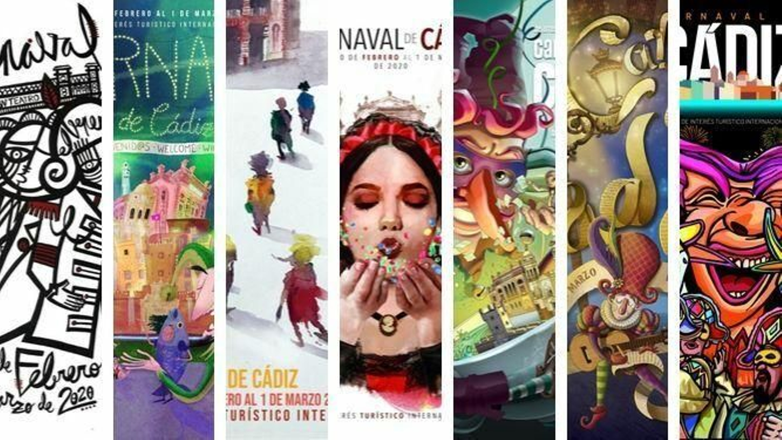 Carteles finalistas en el concurso convocado por el Ayuntamiento para el Carnaval 2020.
