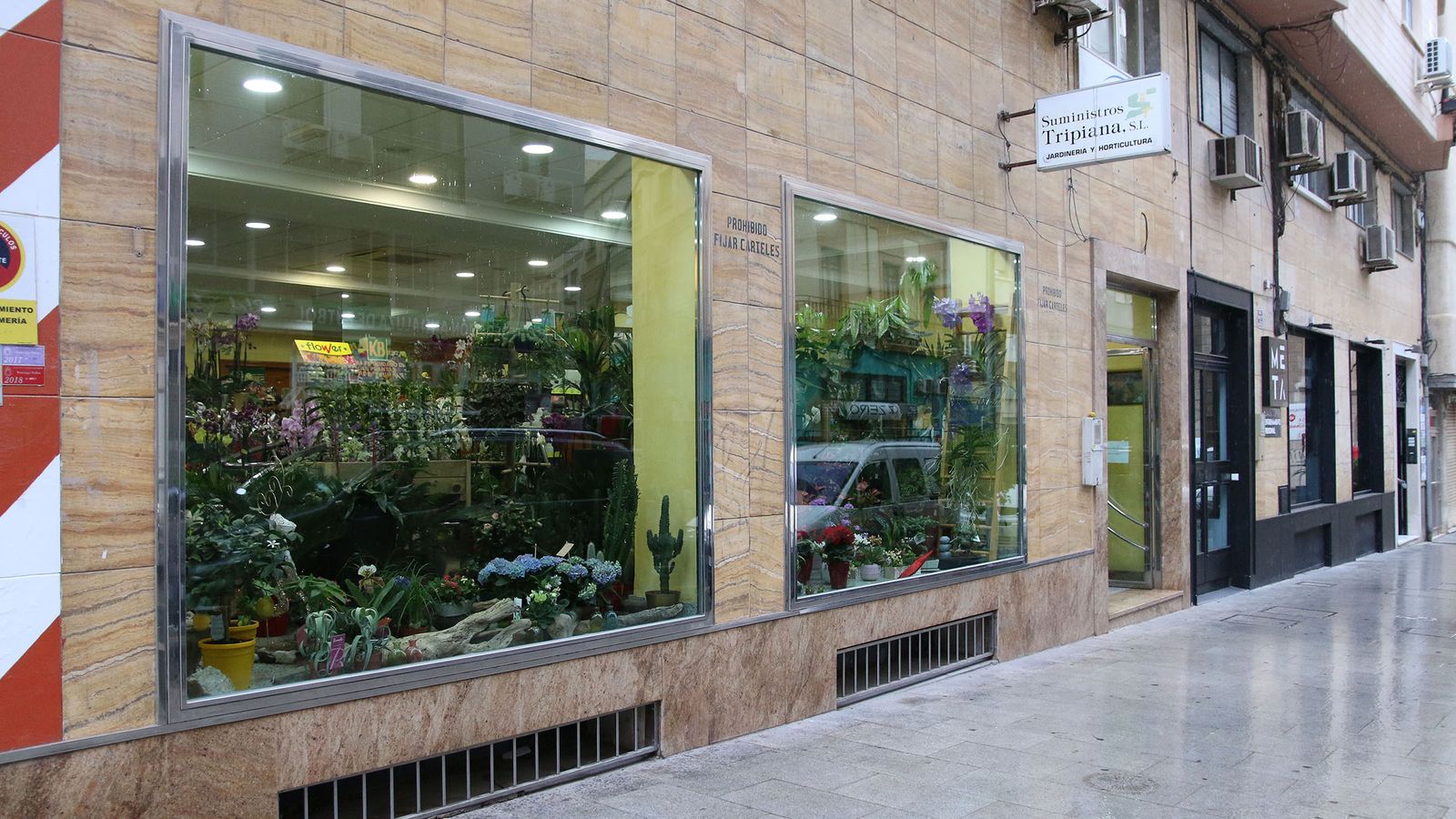 El gran 'jardín' de Suministros Tripiana en la Calle Javier Sanz, número 7, en Almería capital.